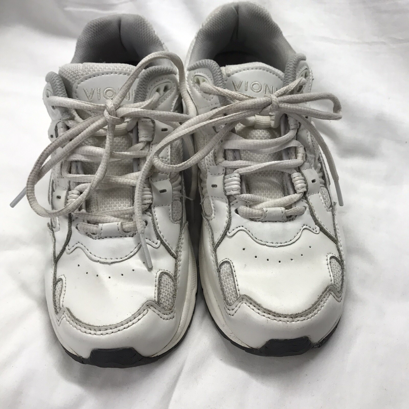 Vionic Womens 23 Walk White Gray Walking Tennis Shoes Sneakers 6.5 Medium (B,M)