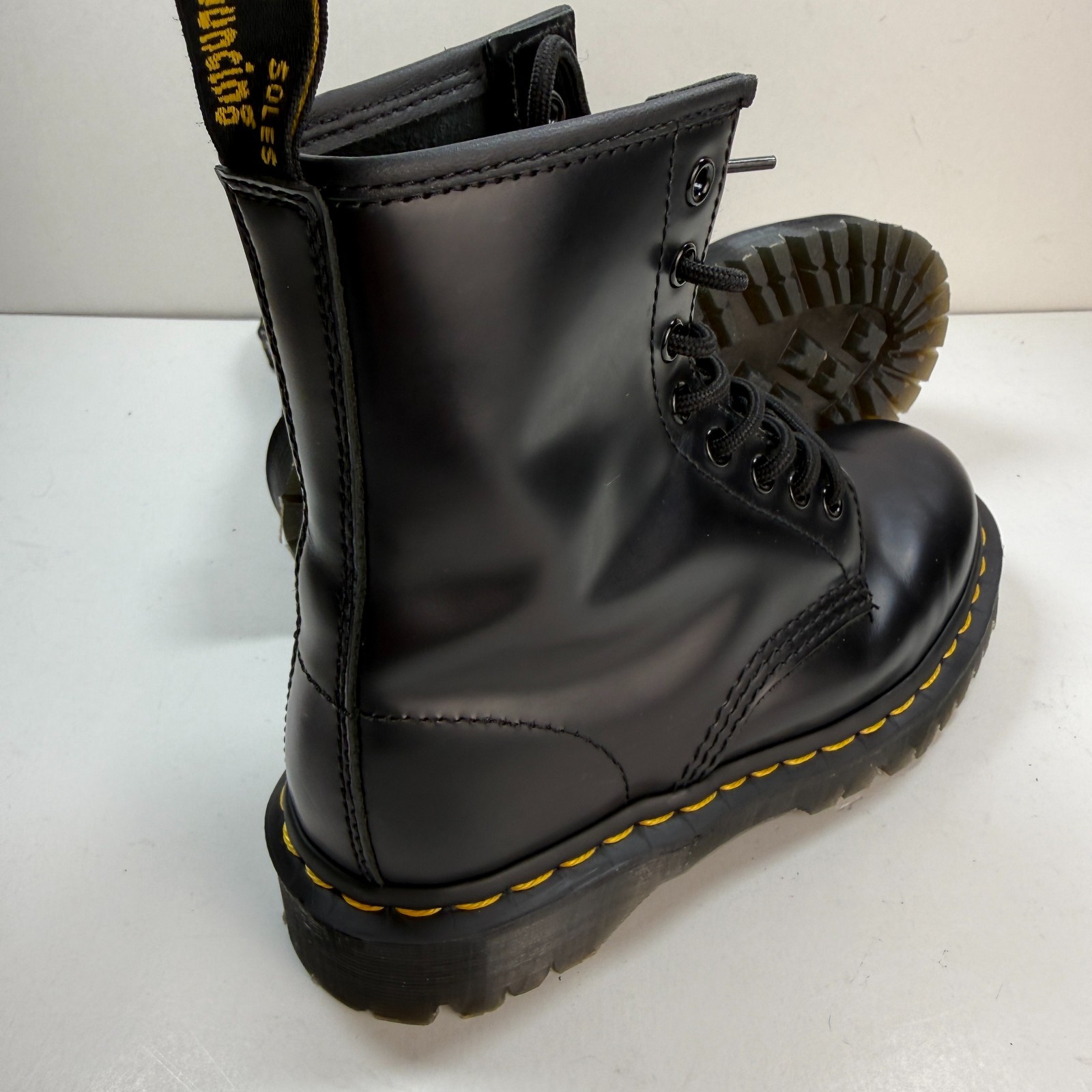 Dr. Martens 1460 Bex Smooth Black Leather Lace Up Boots Womens Size 6 / Mens 5