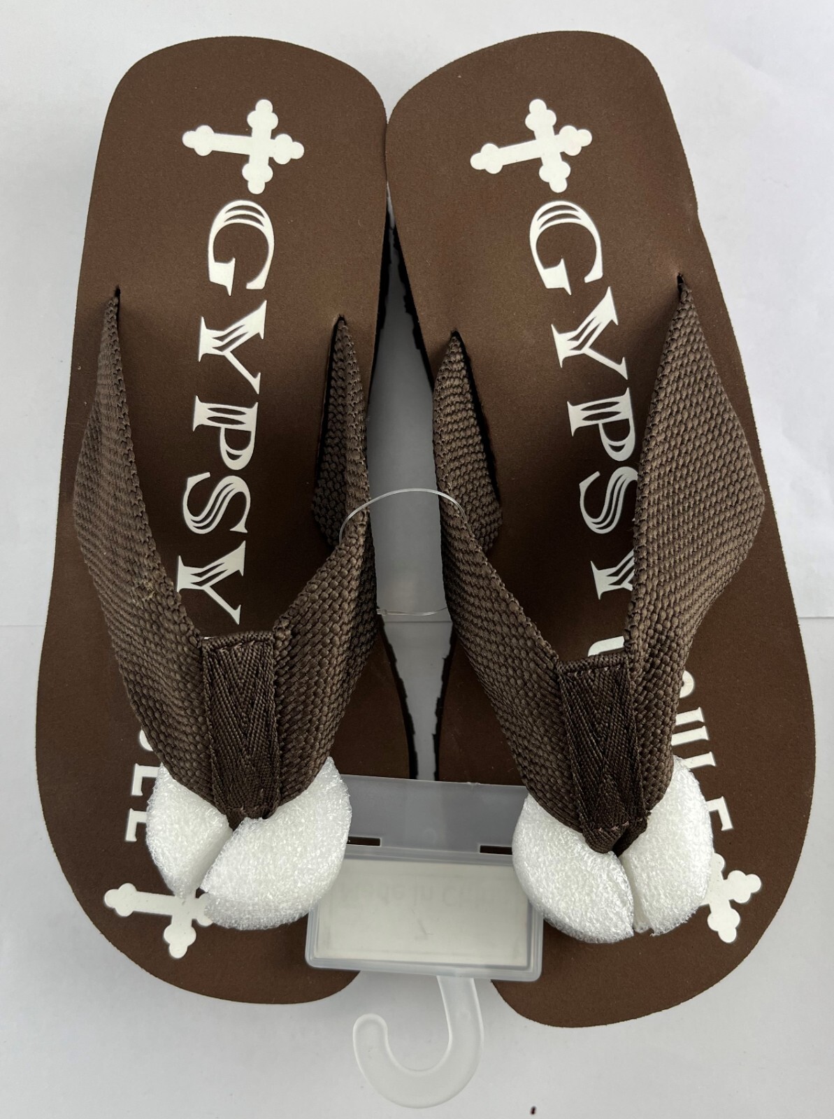 Gypsy Soule Platform Wedge Flip Flops, 2in Comfort Heel Thong Sandals, Brown New
