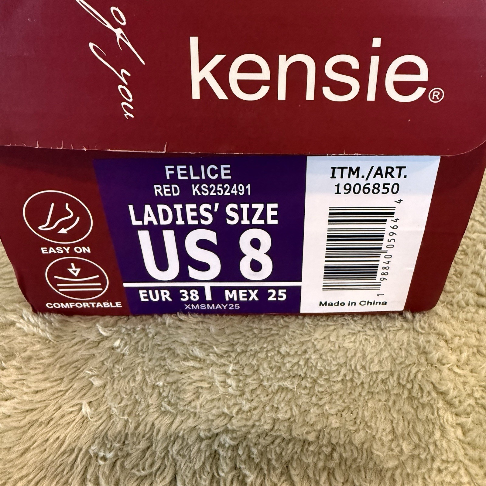 Kensie Felice Patent Slingback Flats Burgundy Red Women’s Size 8 NWT
