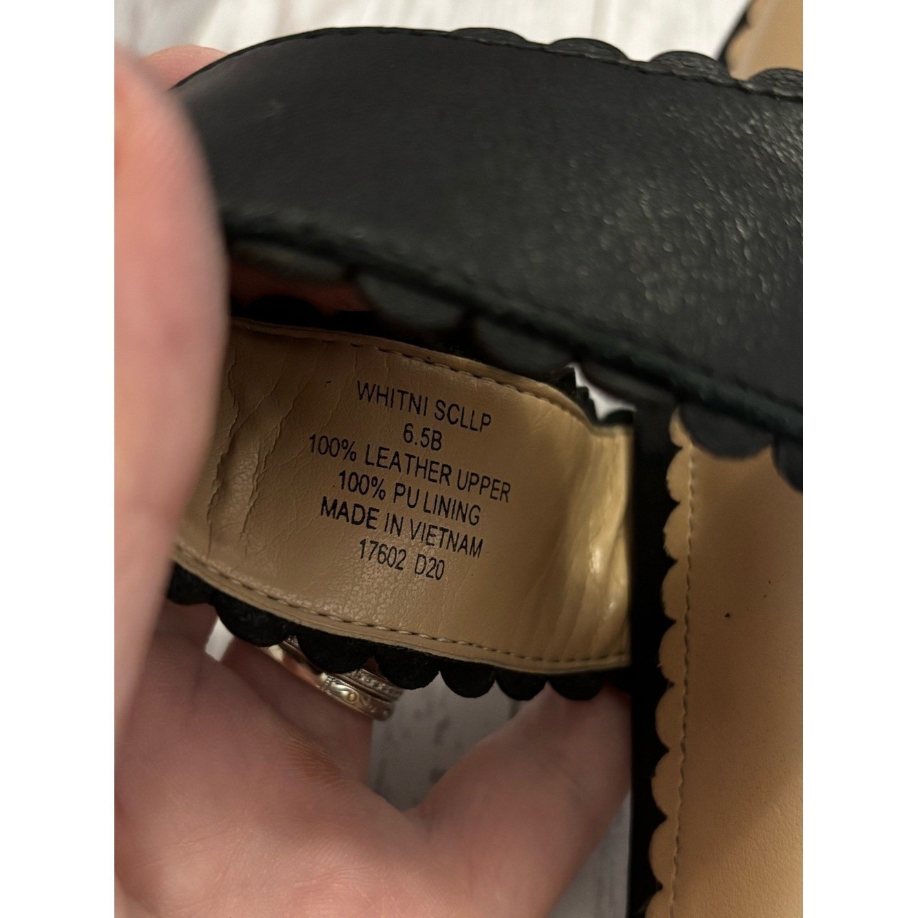 Ralph Lauren Black Scalloped Two-Band Block Heel Mules Size 6.5 Quiet Luxury