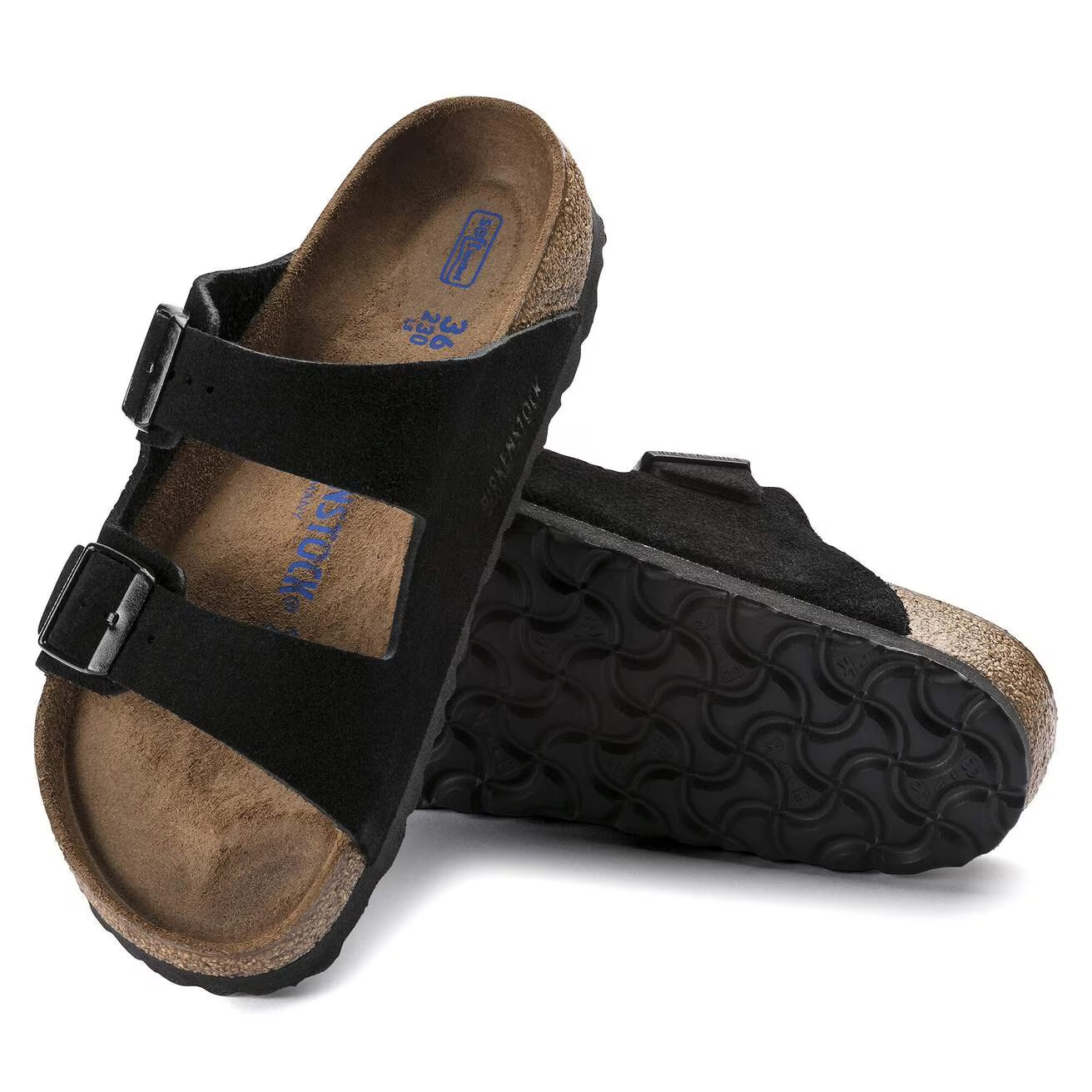 Birkenstock Arizona Soft Footbed Suede Leather Sandals Taupe Black Mocha Mink