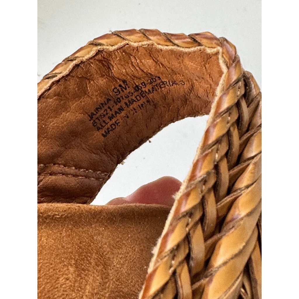 BARETRAPS 9M Braided Slide Sandals Women’s Tan Comfort Casual