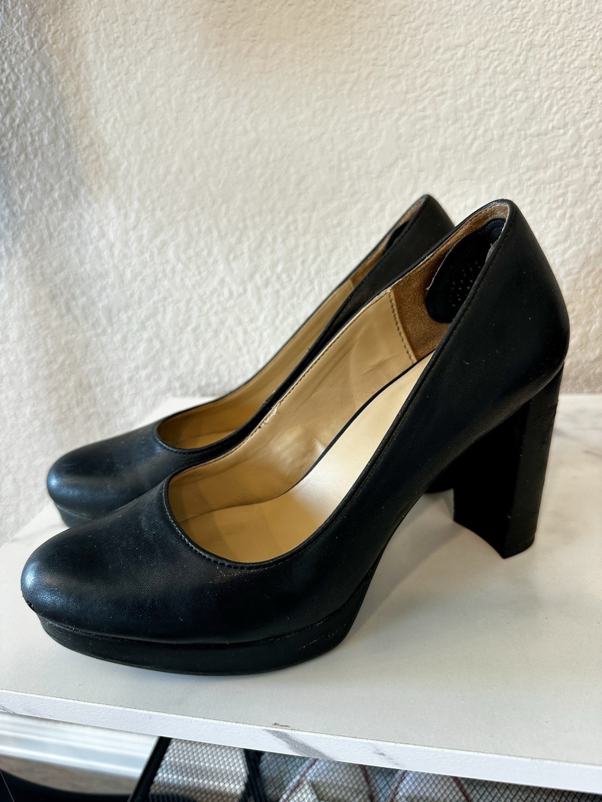 Naturalizer Black Platform Block Heel Pumps – Women’s Size 7W