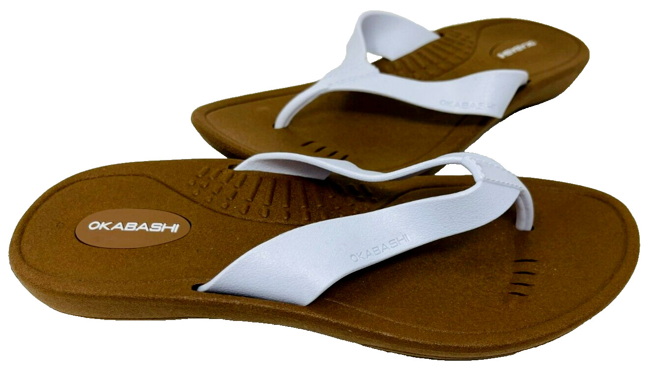 Okabashi Women’s Breeze Comfort Flip Flop Sandals White Size:Small(5/6) 186Q
