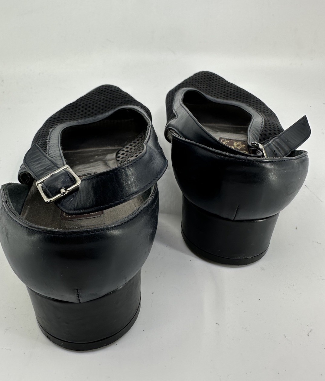 Vintage Rare Peter Fox Womens Navy Leather Suede Low Shoes Sz 10.5 B Pre-owned