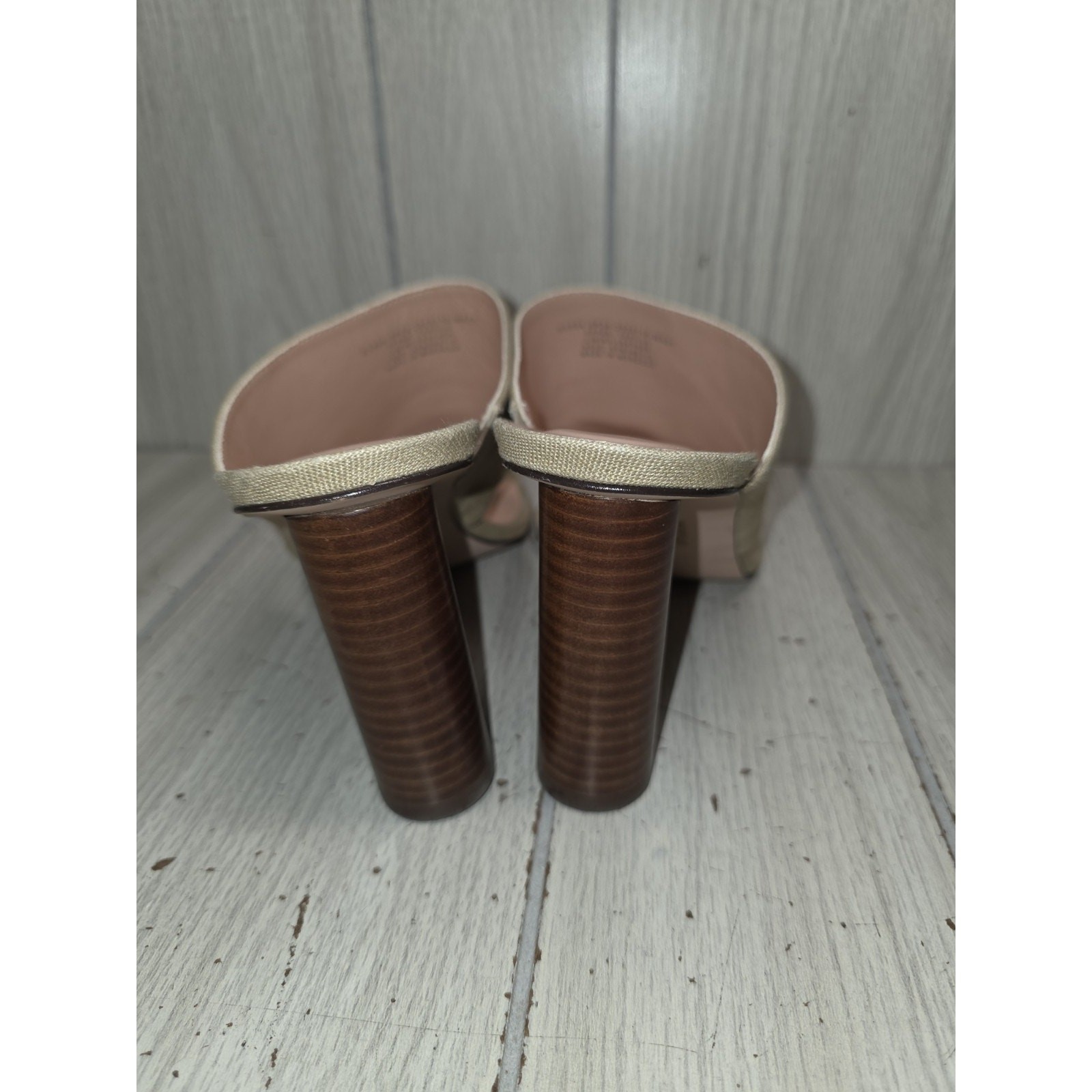 J CREW Rounded-Heel Thong Sandals In Linen Size 9.5 Cute Round Heel 3.5″