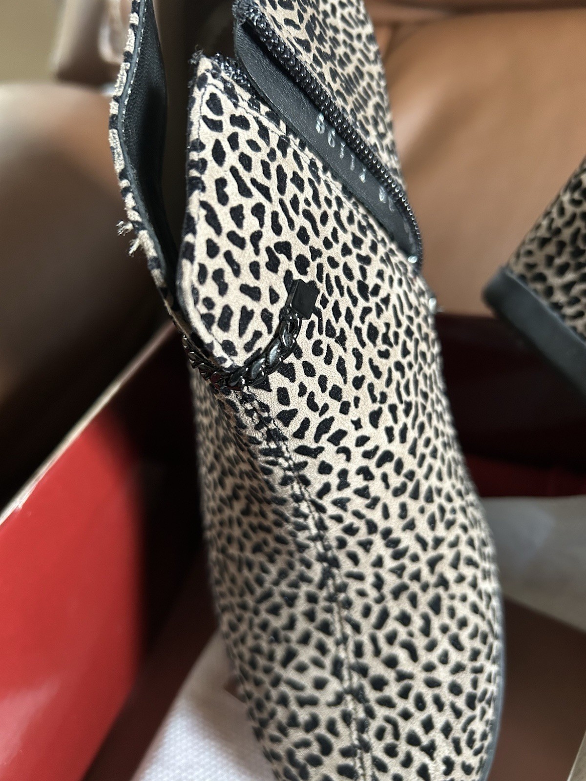 Beautifeel Animal Print Wedge Booties NEW 38