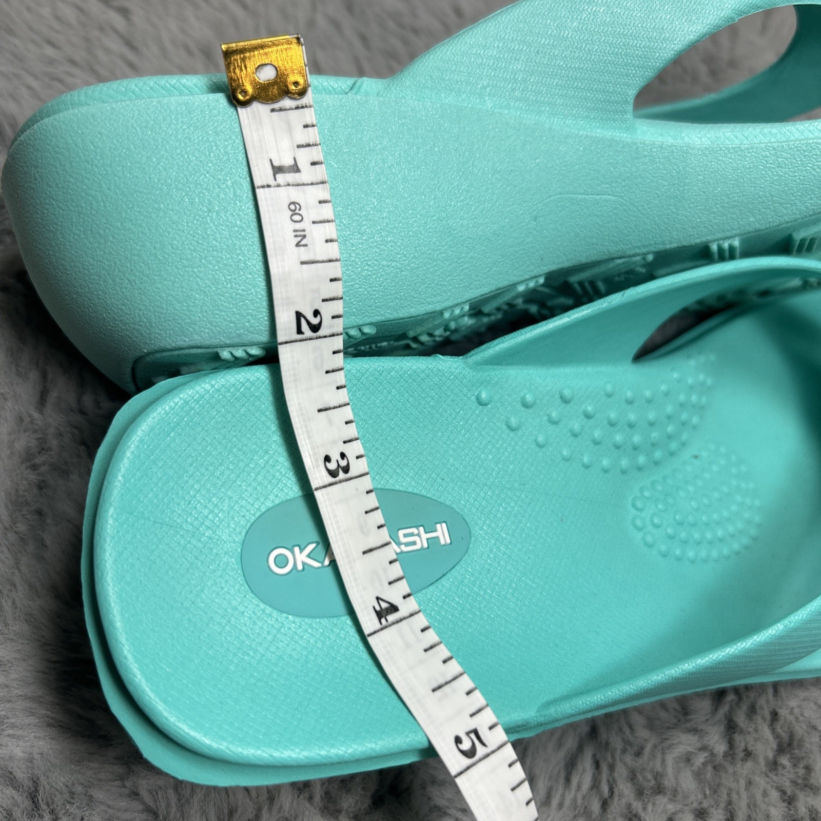 OKABASHI WOMEN’S Splash Flip Flops SANDALS SIZE M/L 8-9 Aquamarine USA Comfort