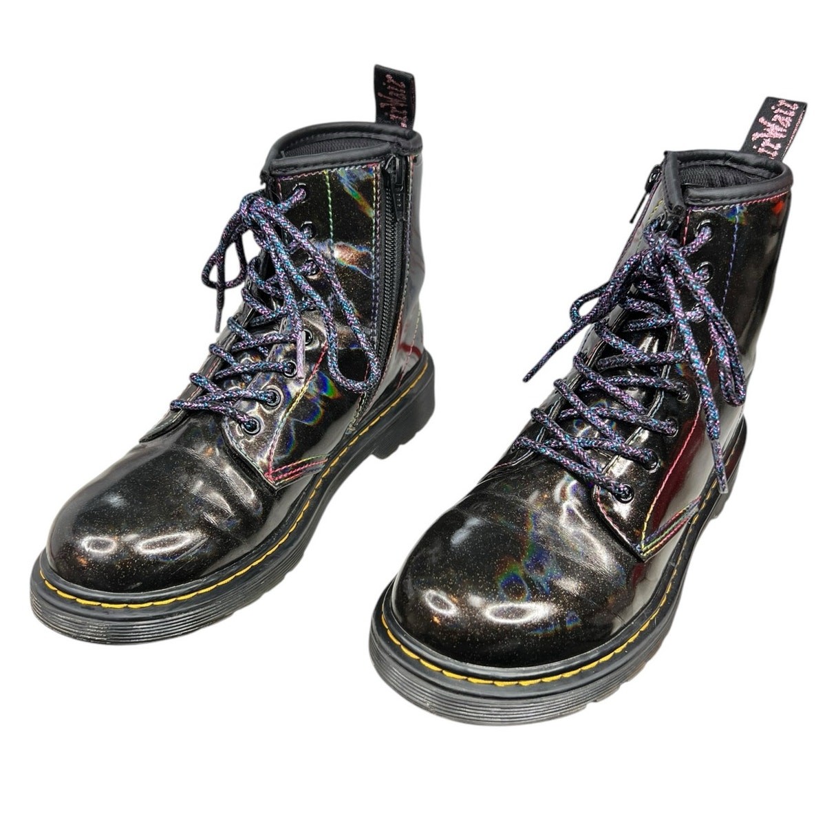 Dr. Martens Unisex 1460 J Black Light Show Rainbow Combat Boot Size M 4 W 5