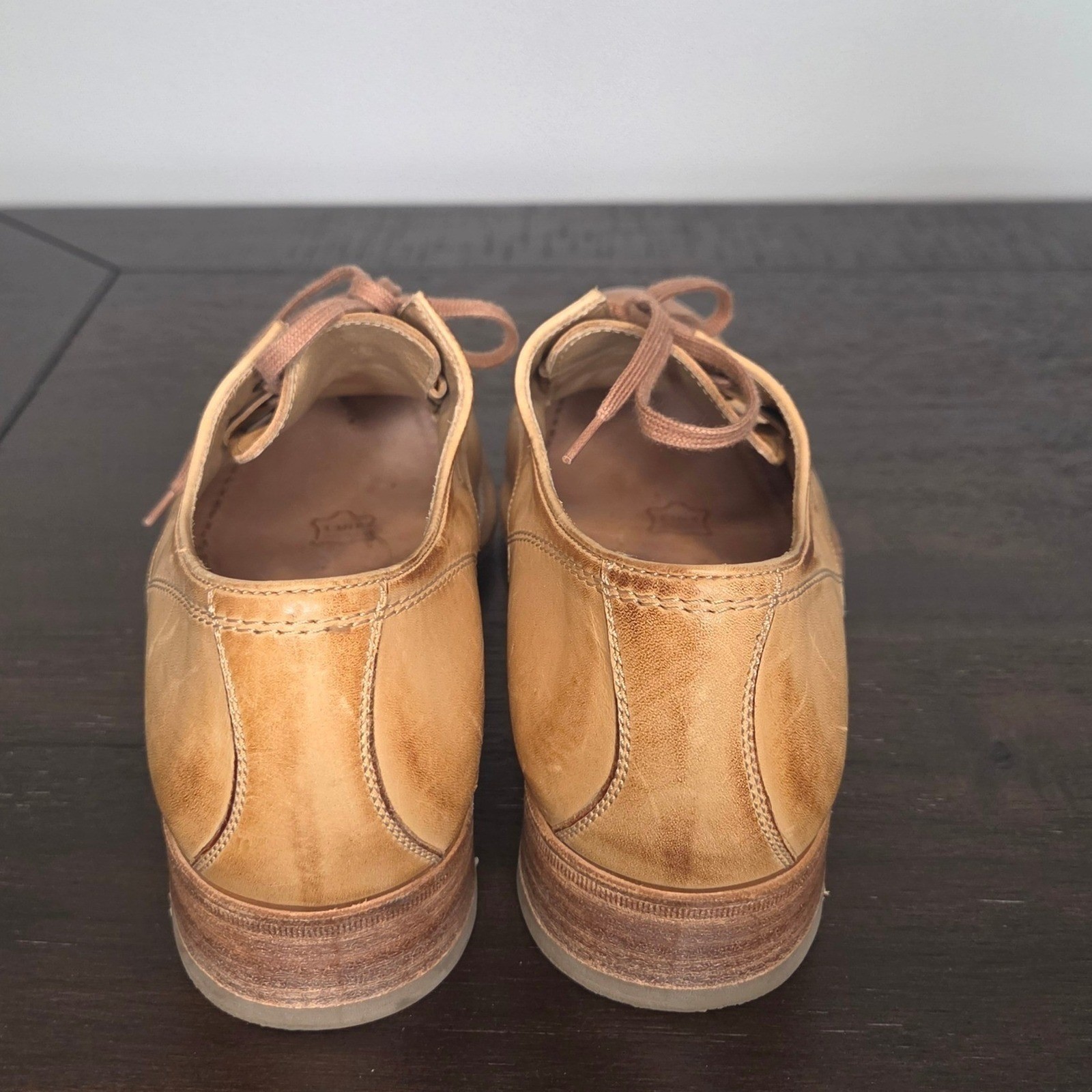 n.d.c. Made By Hand Leather Derby Shoes Womens EU 40 US 9.5 Tan Oxford Italy