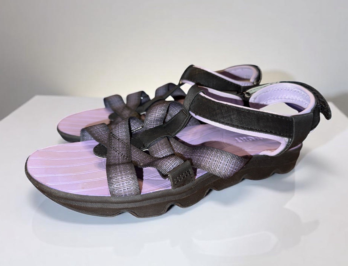 Jsport Ladies’ Size 8 M Strap Sandals All Terra Traction, Black/Purple