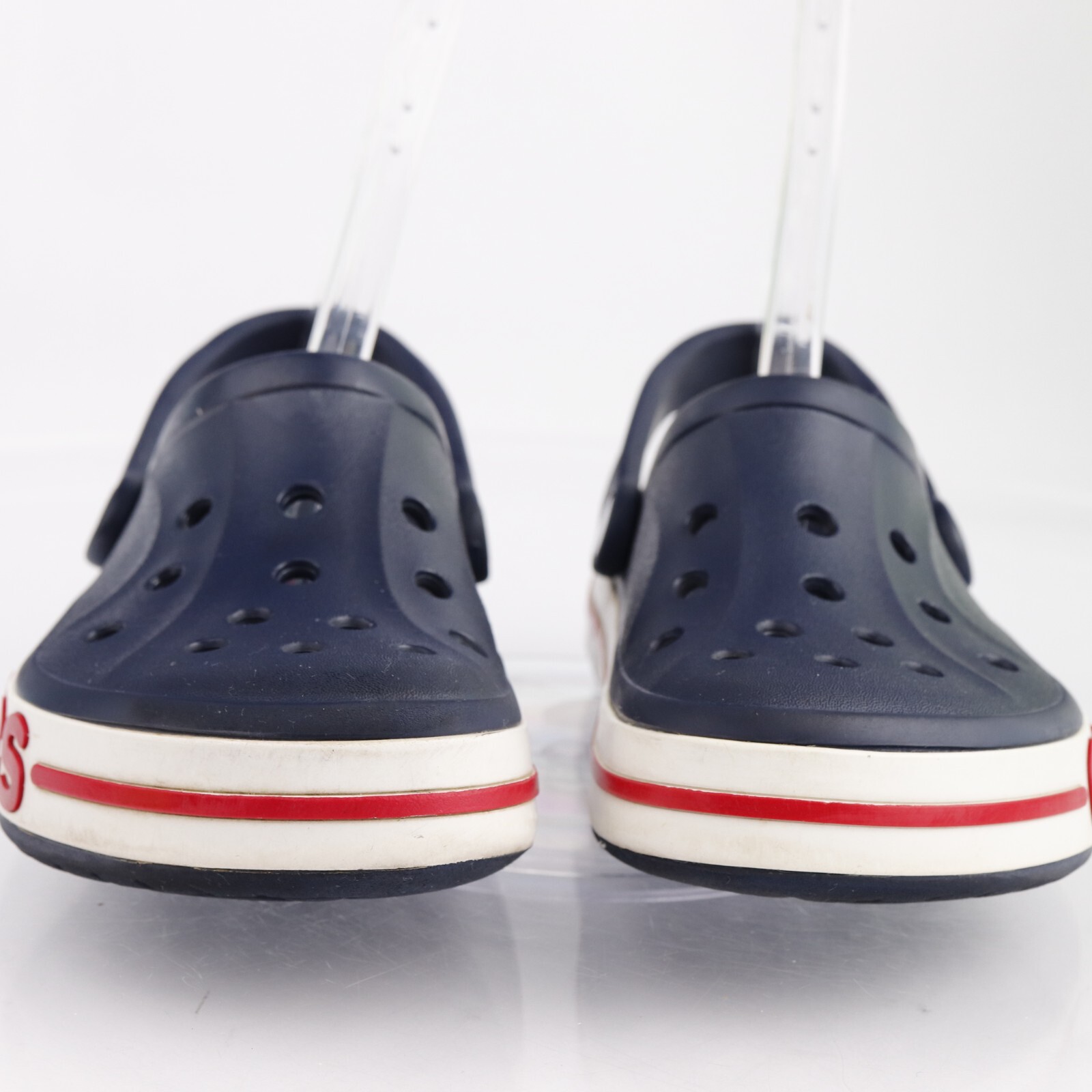 Crocs Womens Bayaband Clog Size 8 Navy Blue Rubber Slingback Logo Shoe Casual