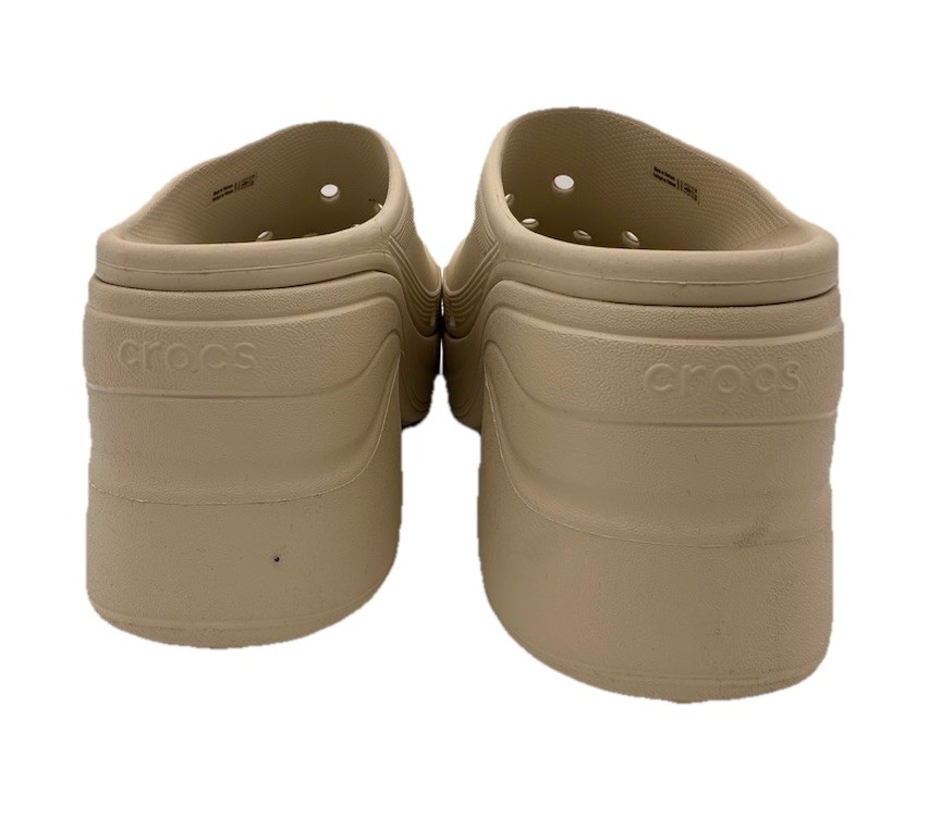 CROCS SIREN PLATFORM CLOGS Heeled Beige High Heel Platform Sandals Sz 12 NWT