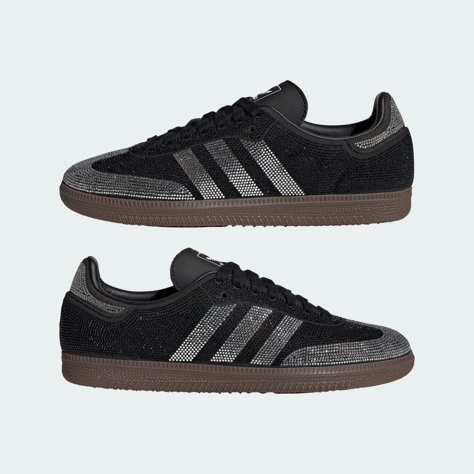 Adidas Black and Silver Crystal Sneakers Size 6