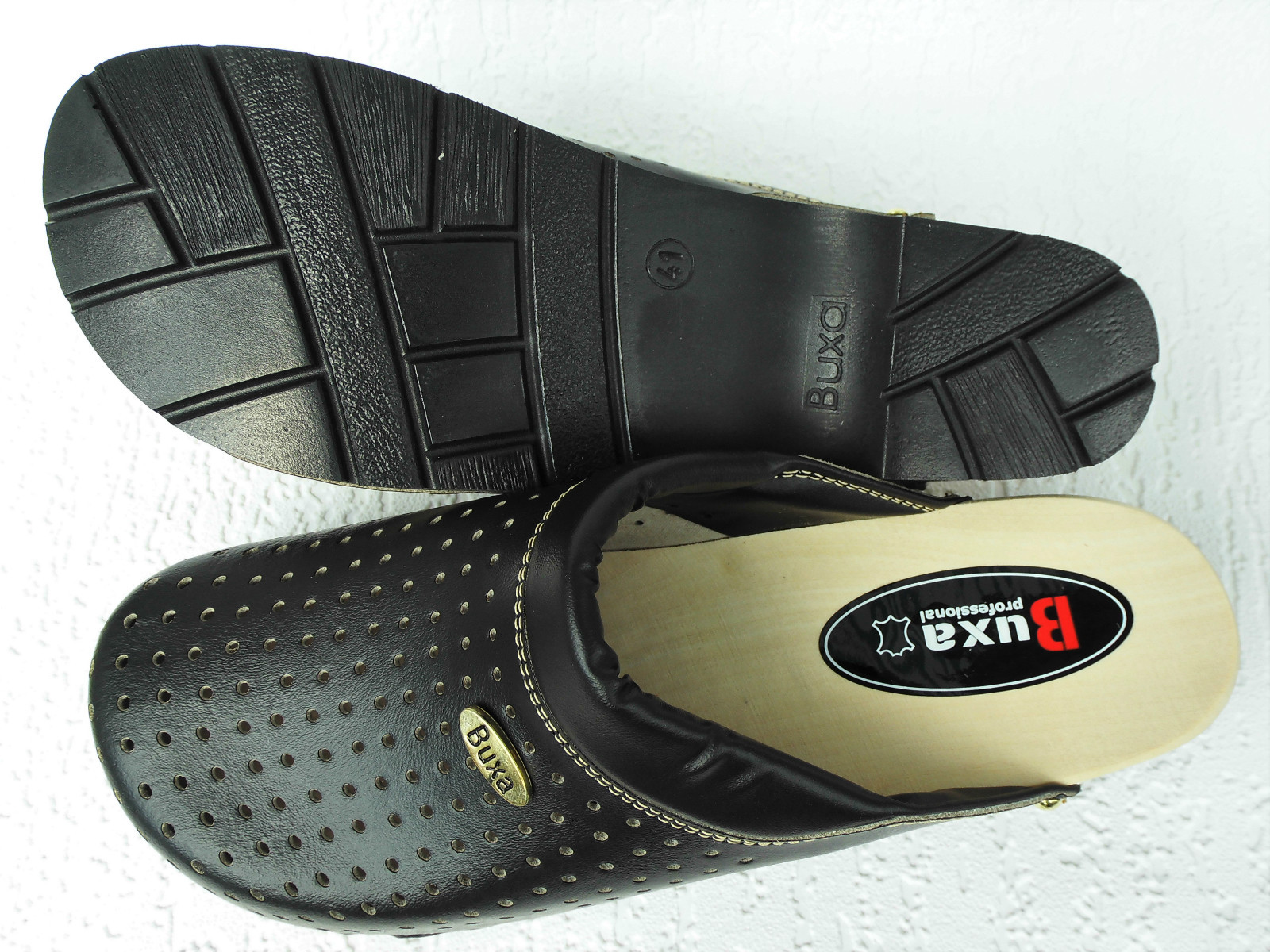 Sweden wooden clogs mules size 41 **black** genuine leather