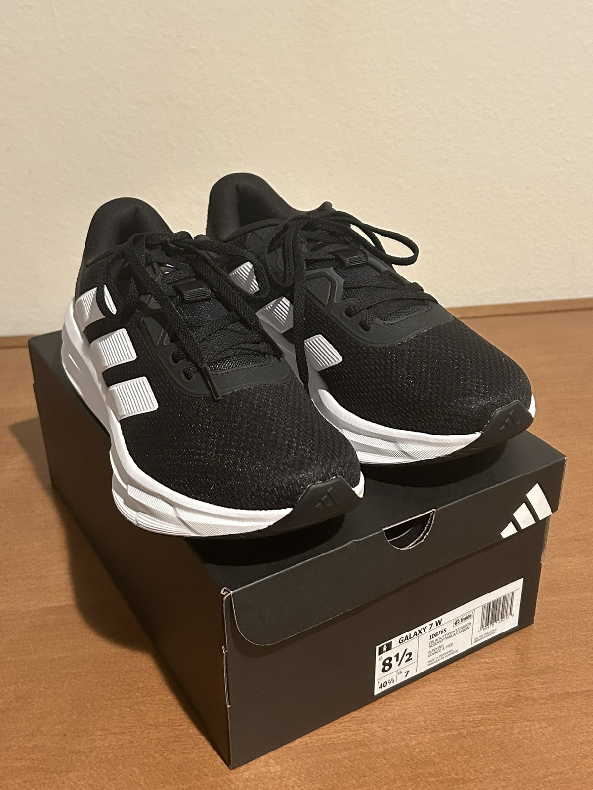 Adidas Galaxy 7 Running Shoes Women’s Size 8.5 Black White Sneakers NWT Box