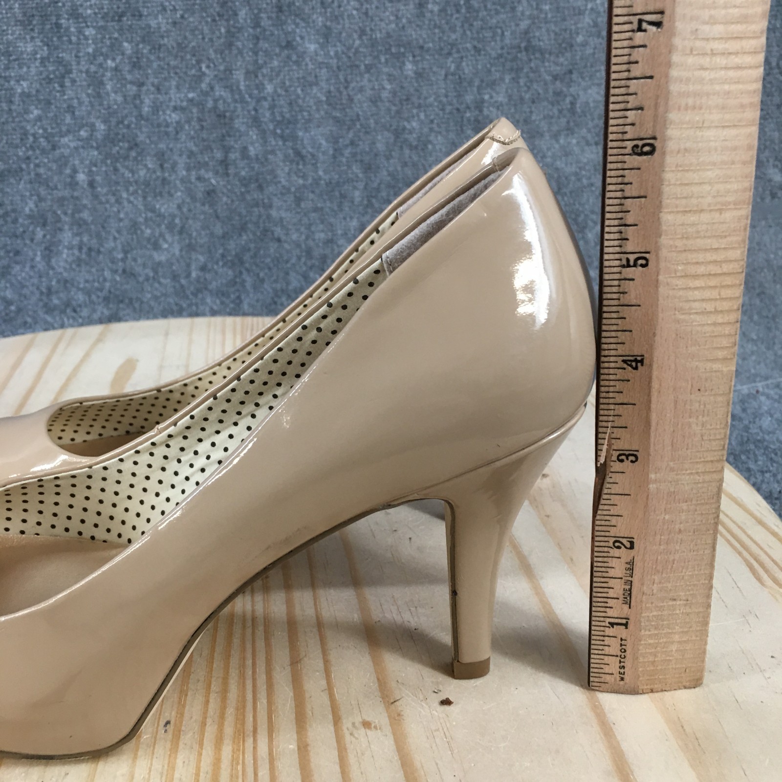Madden Girl Heels Womens 8 M Pump Tan Leather Slip On Stiletto Heels Pointed Toe