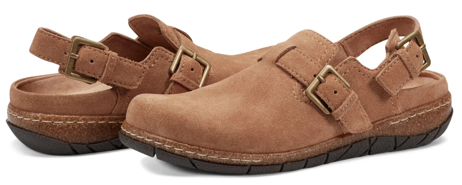 Earth Women’s Elmonte Round Toe Slingback Clogs Medium Brown (Select Size)