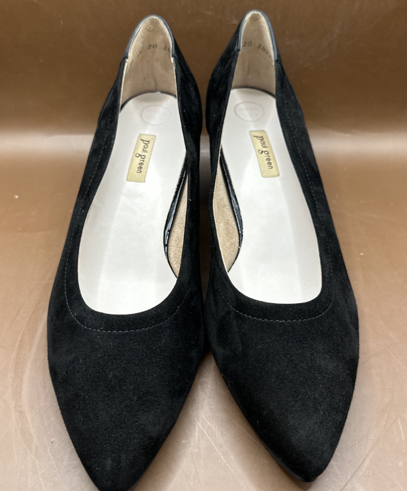 PAUL GREEN BLACK SUEDE PUMP AUSTRIA SZ 5 1/2 US SZ 8 EXCELLENT CONDITION