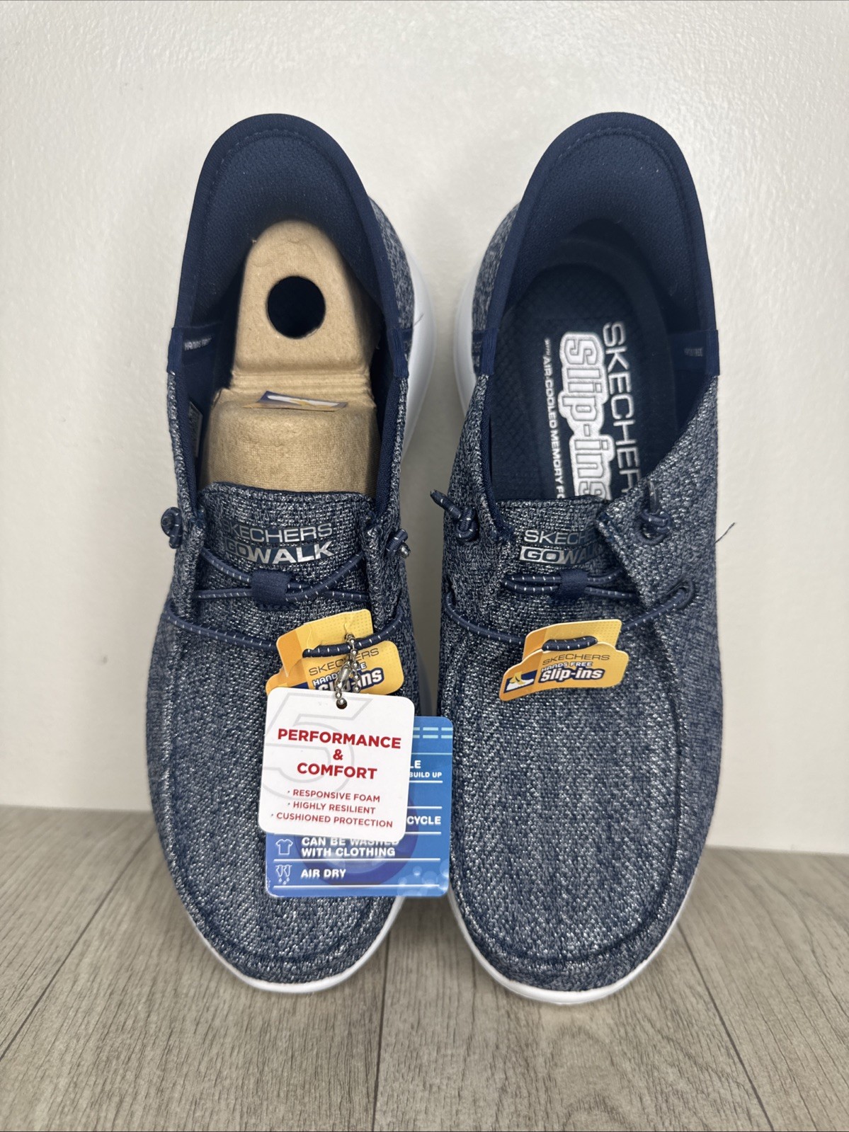 NEW Skechers Womens Slip-ins Go Walk Joy Fantasia Navy Sparkle 6.5 Loafer Style