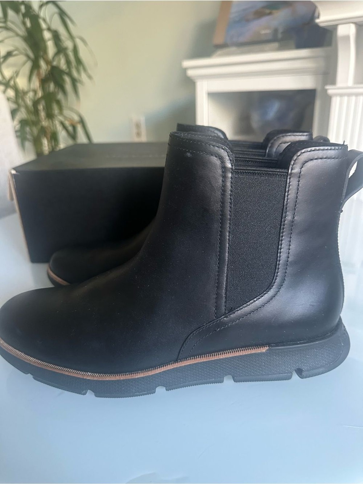 Cole Haan 4ZG 4.ZERØGRAND Waterproof Black Leather Chelsea Boots 8.5B