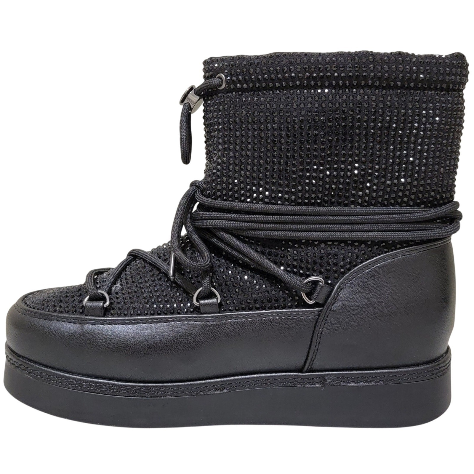 INC INTL Concepts Brooklynn Platform Rhinestone Covered Booties Size US 6M Black