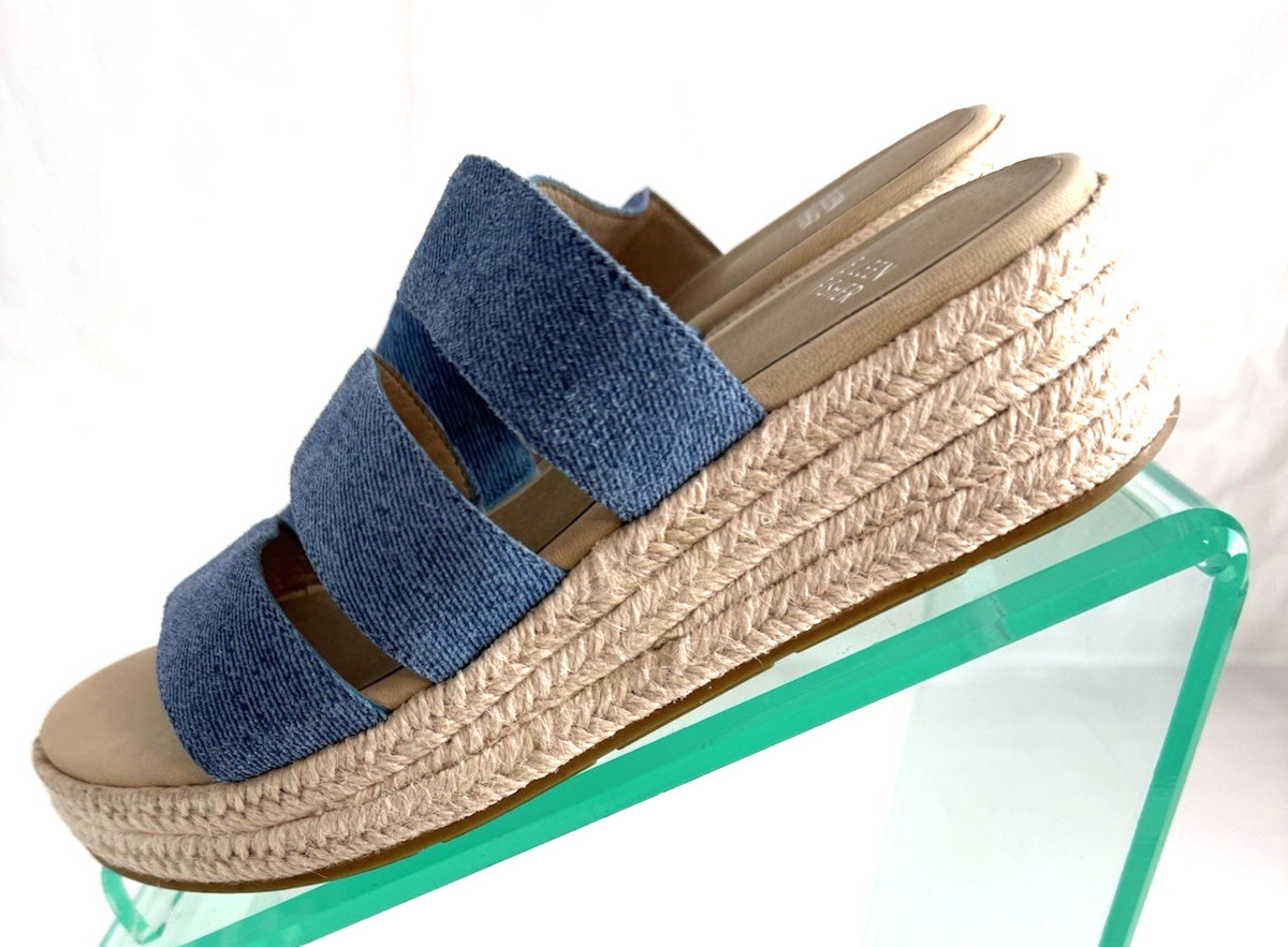 Eileen Fisher Women’s Mayla Blue Platform Sandals 7.5 Medium (B,M) MSRP $185
