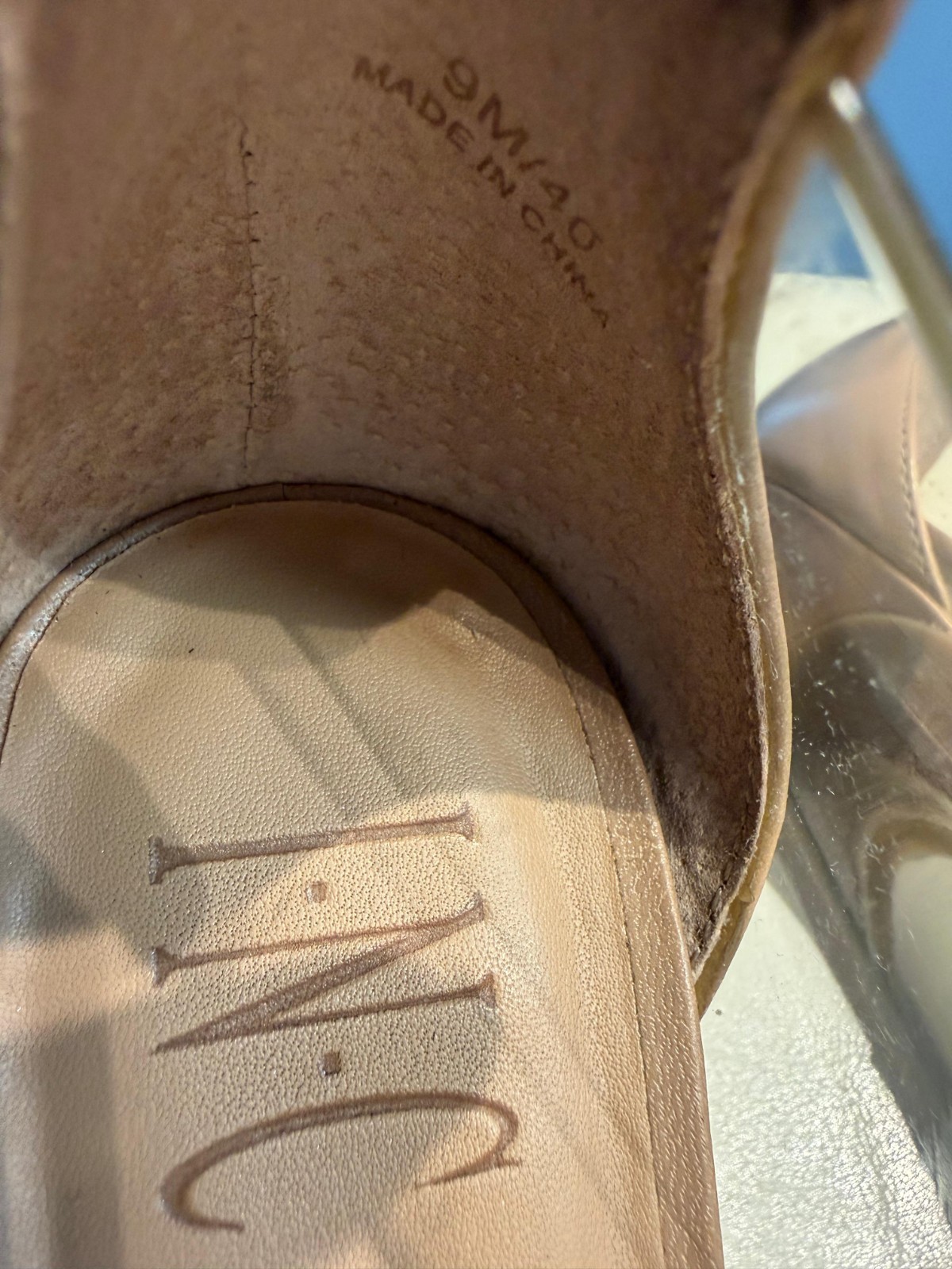 INC International Concepts Heels Shoes Women Dress Clear Vinyl Nude 9