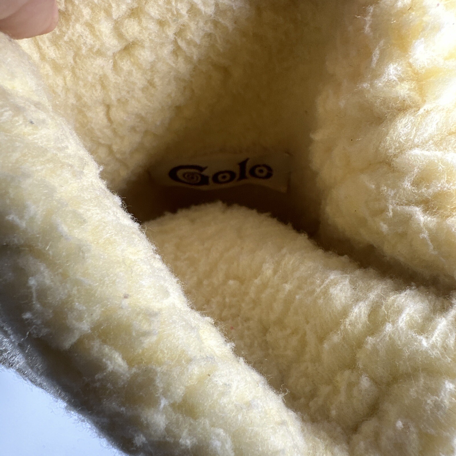 Vintage GOLO Shoe Brand Taupe 80’s Taupe Faux Sherpa Rain Boots Size Womens 7.5