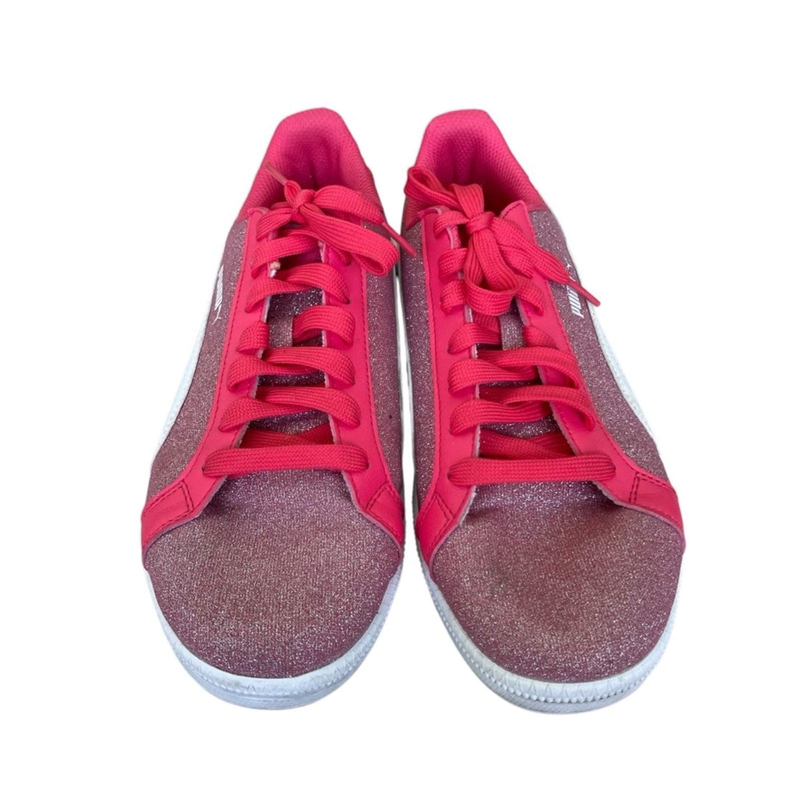 Puma Women’s Glitter Lace-up Sneakers Pink and White Size 6.5 Medium