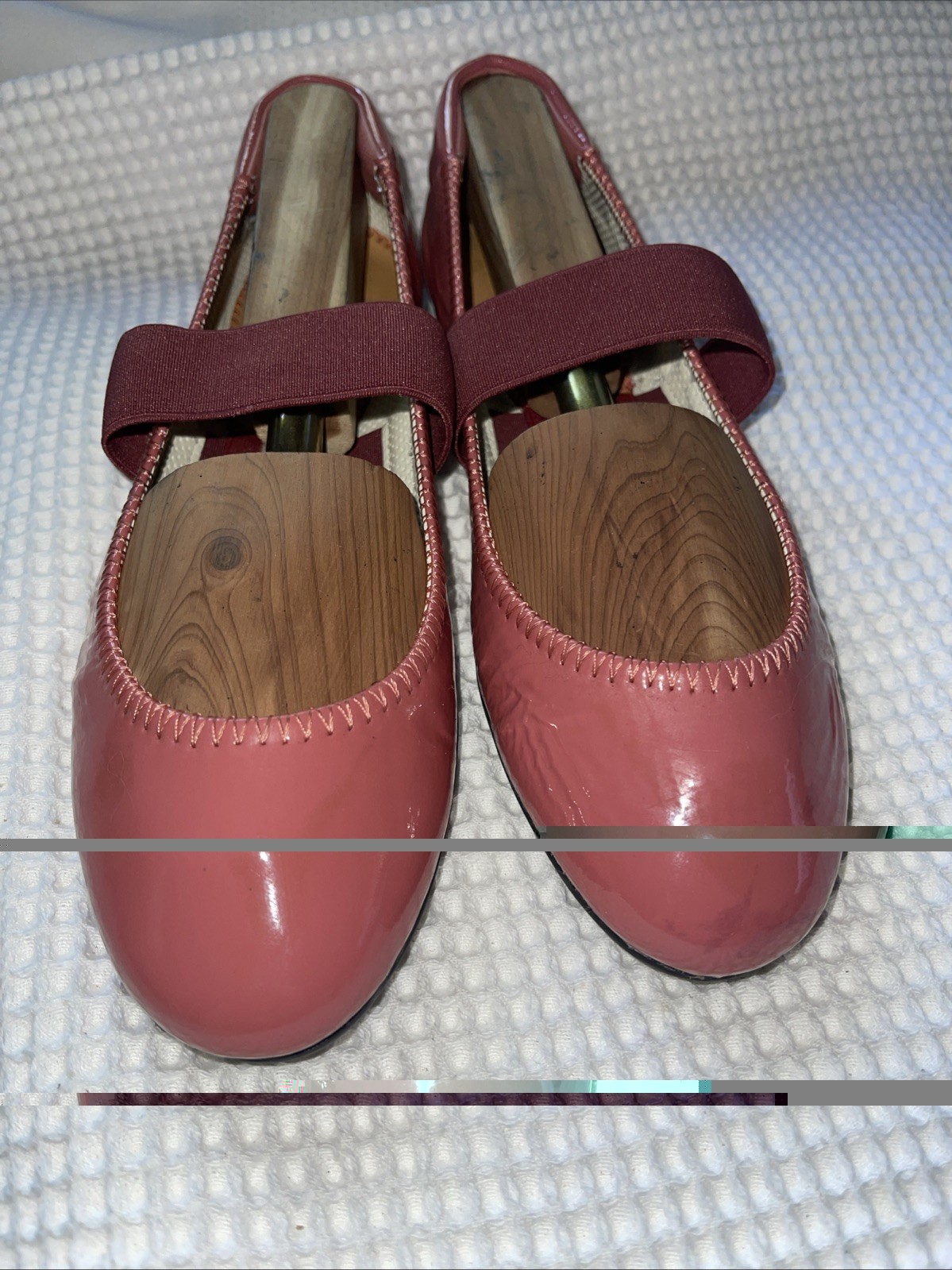 Bally Ballet Flat Luxury Designer Shoes PINK/SALMON Patent Leather US 6.5D