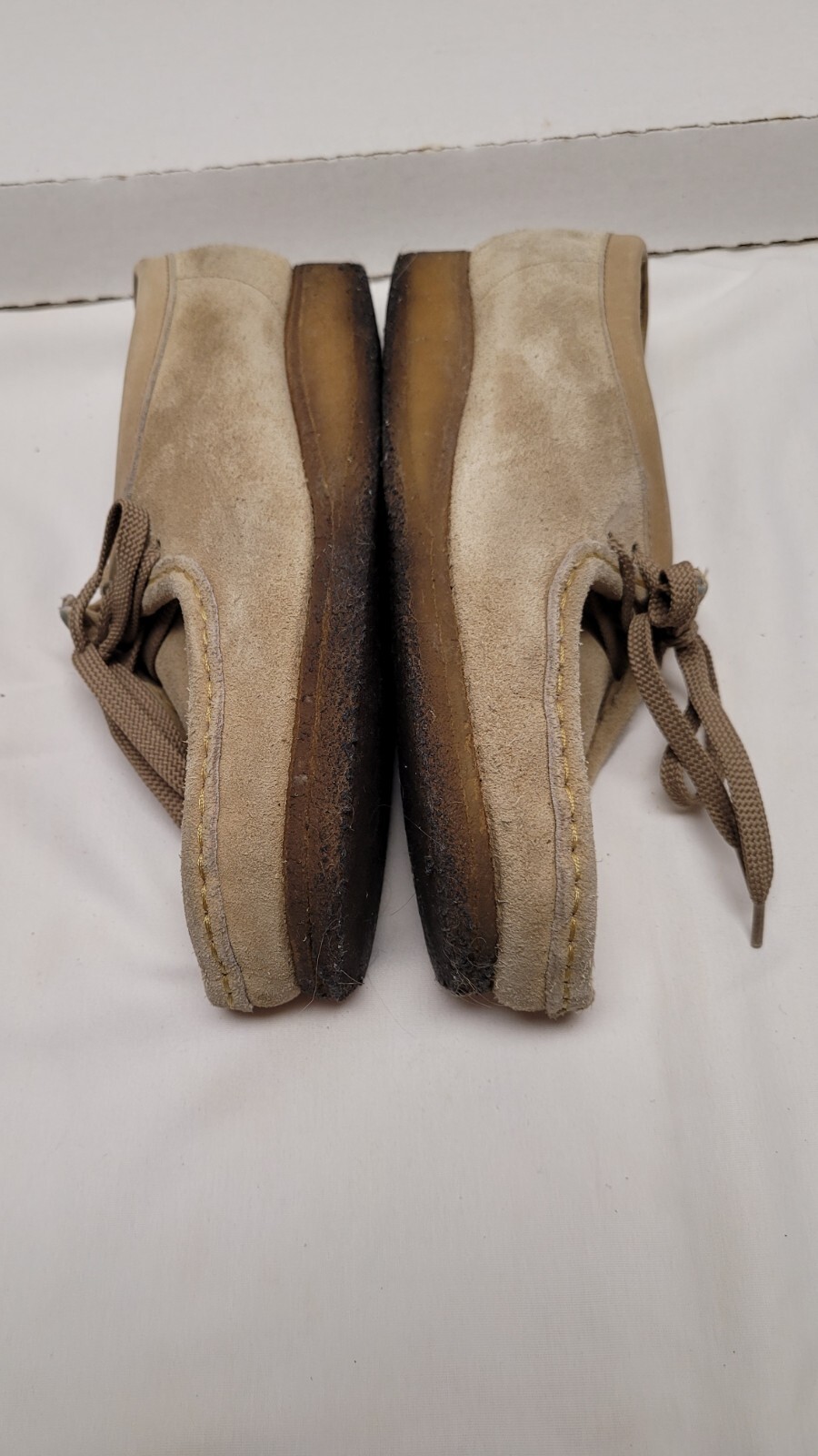 Clarks Originals Wallabee Shoes Beige Womens 9M Leather Crepe Sole Lace Up