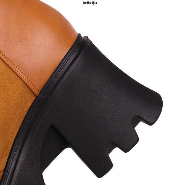 Women’s Platform Chelsea Abkle Boots High Block Shoes Thick Sole Motorcycle New