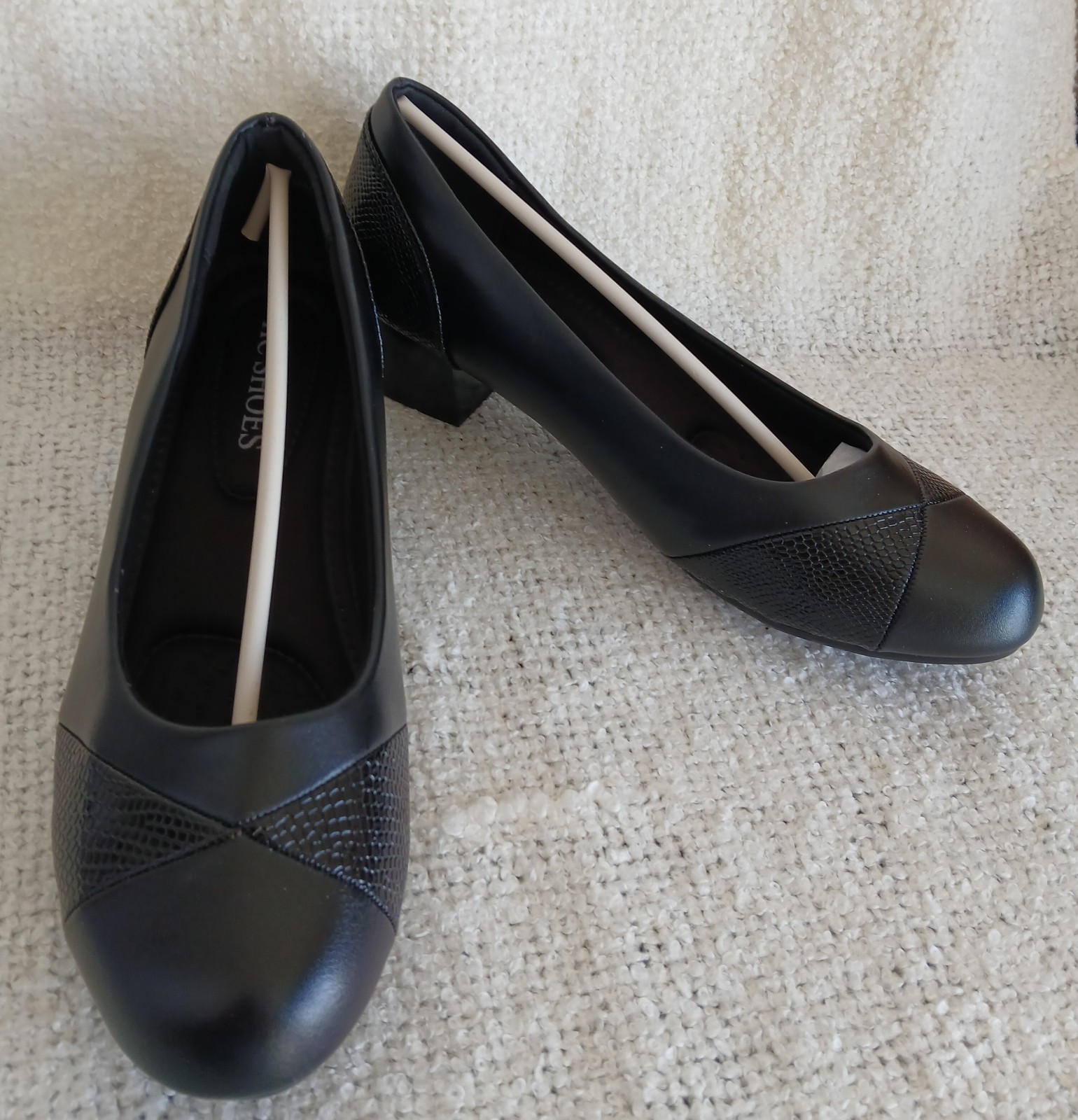 Women’s Orthopedic Low Heel Slip On Dress Shoes Arch Support Comfort Black Sz 7