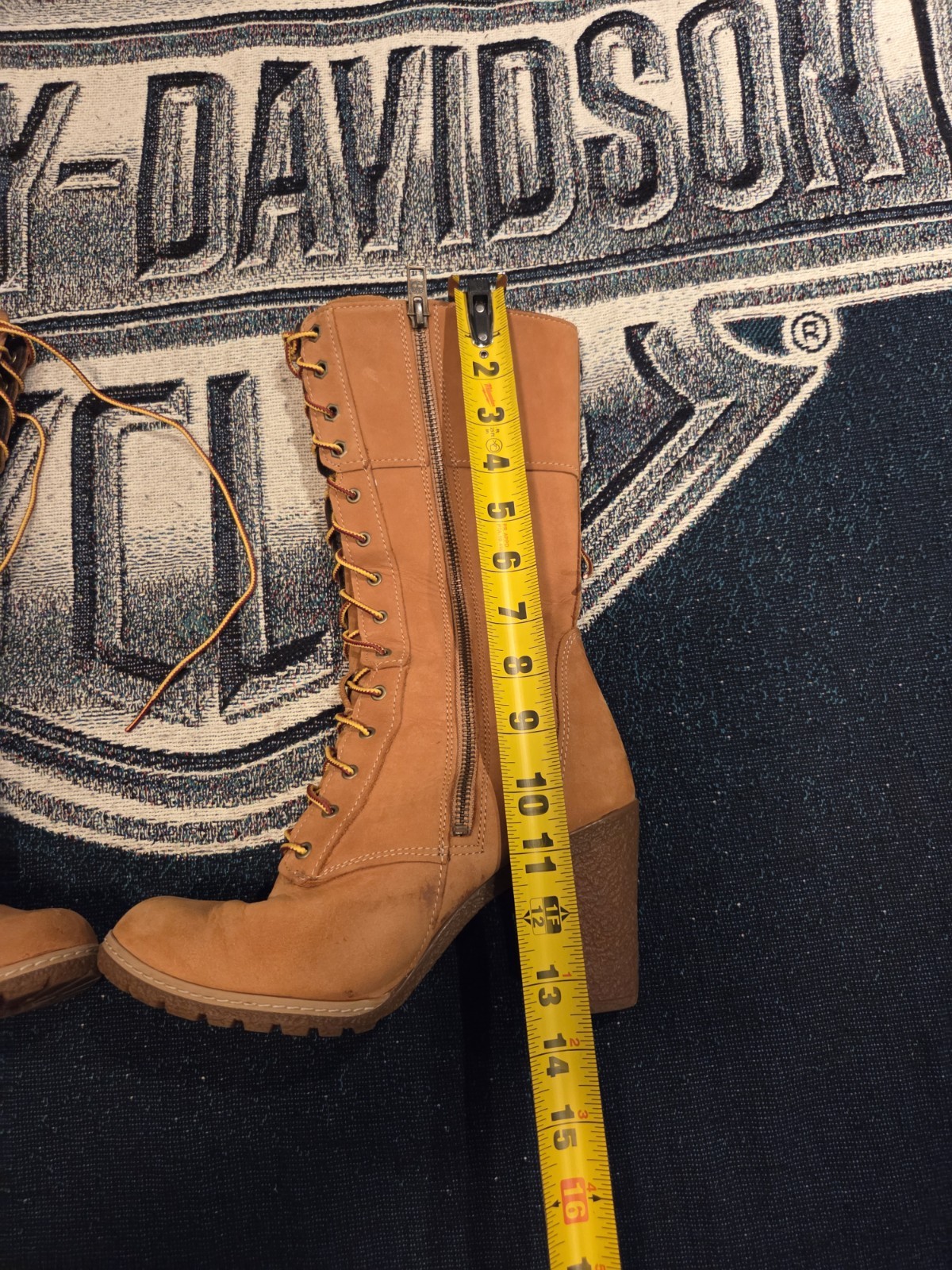 Timberland Women’s Glancy 10in Low Heel Lace-Up Knee High Heel Boots Size 8