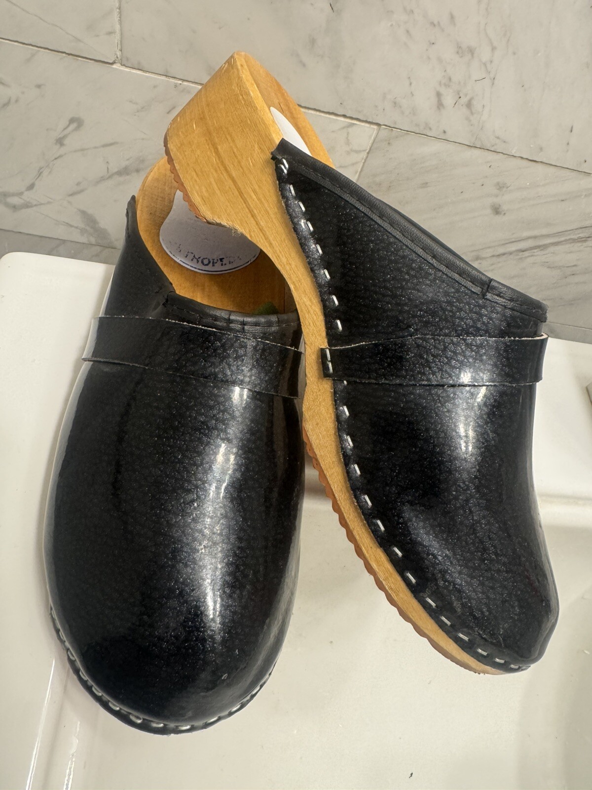 Troentorp Inspired Clogs Black EU 38 USA 7 Leather Standard Fit