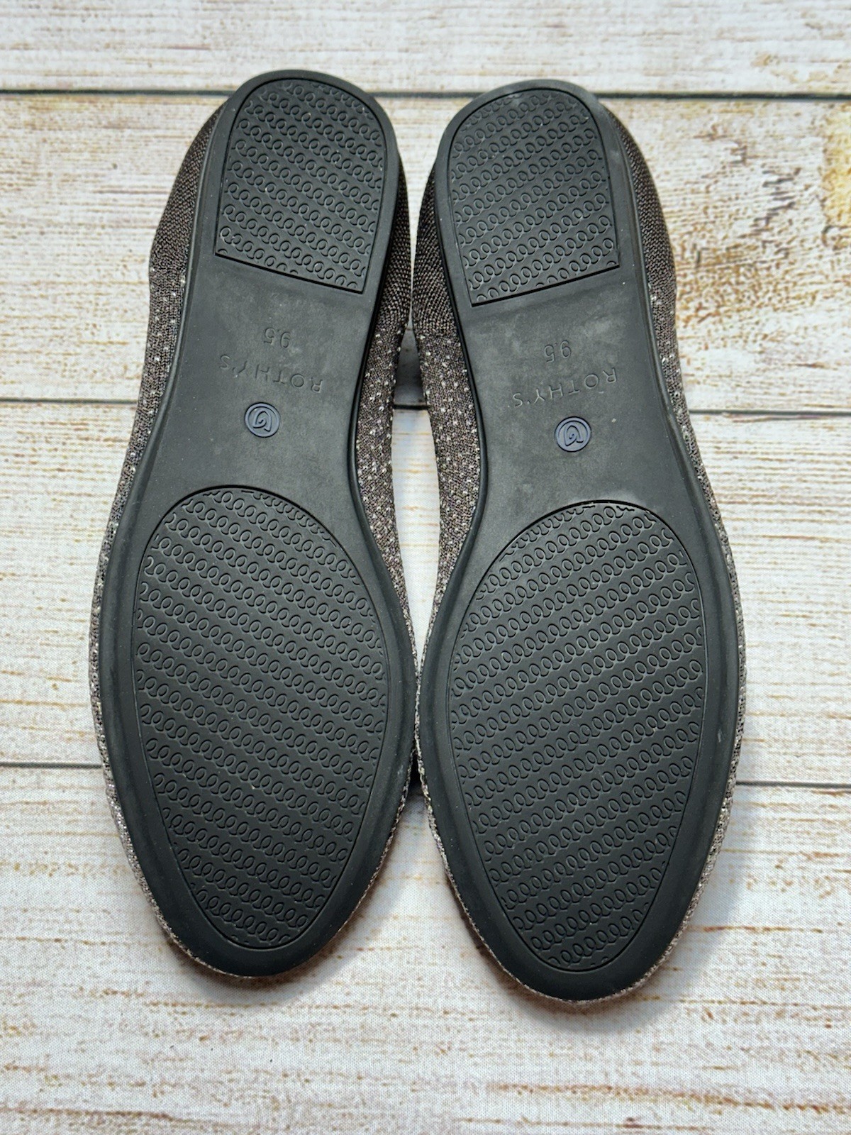 Women’s Rothy’s Loafer Twilight Metallic Ombre Flats Size 9.5 Black Silver