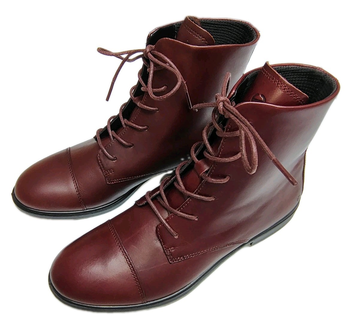 ECCO Touch 15 Lace Up Leather Ankle Booties Oxford Boots US Women 7-7.5 EU38 NEW
