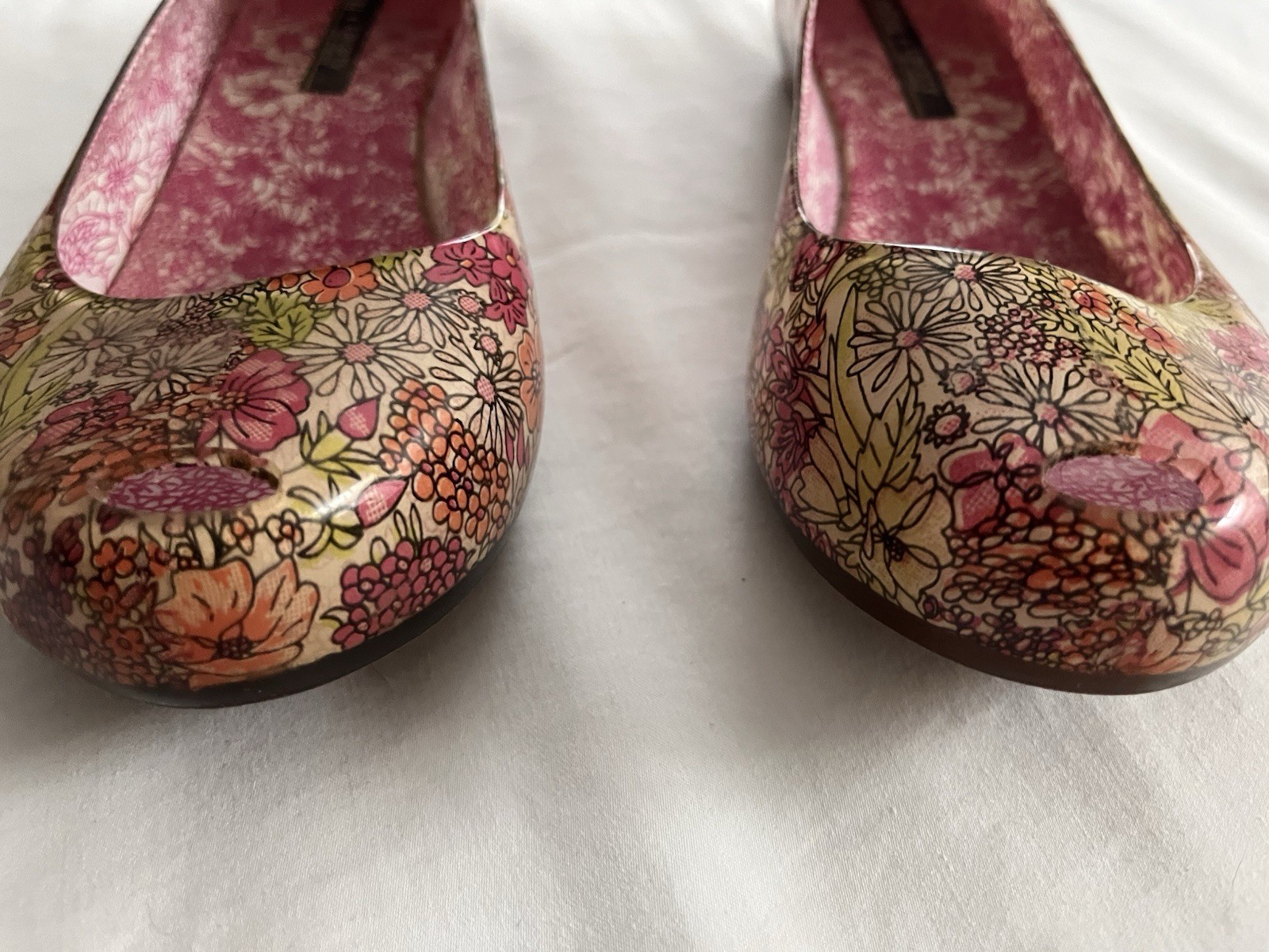 Melissa Liberty Art Fabrics Women’s Floral Jelly Flats, Size 8