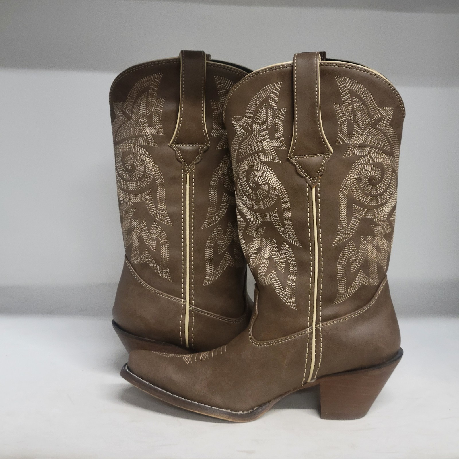 Durango 12″ American Flag Buckle Western Boot Tan Women Size 6.5M (READ DESCRIP)