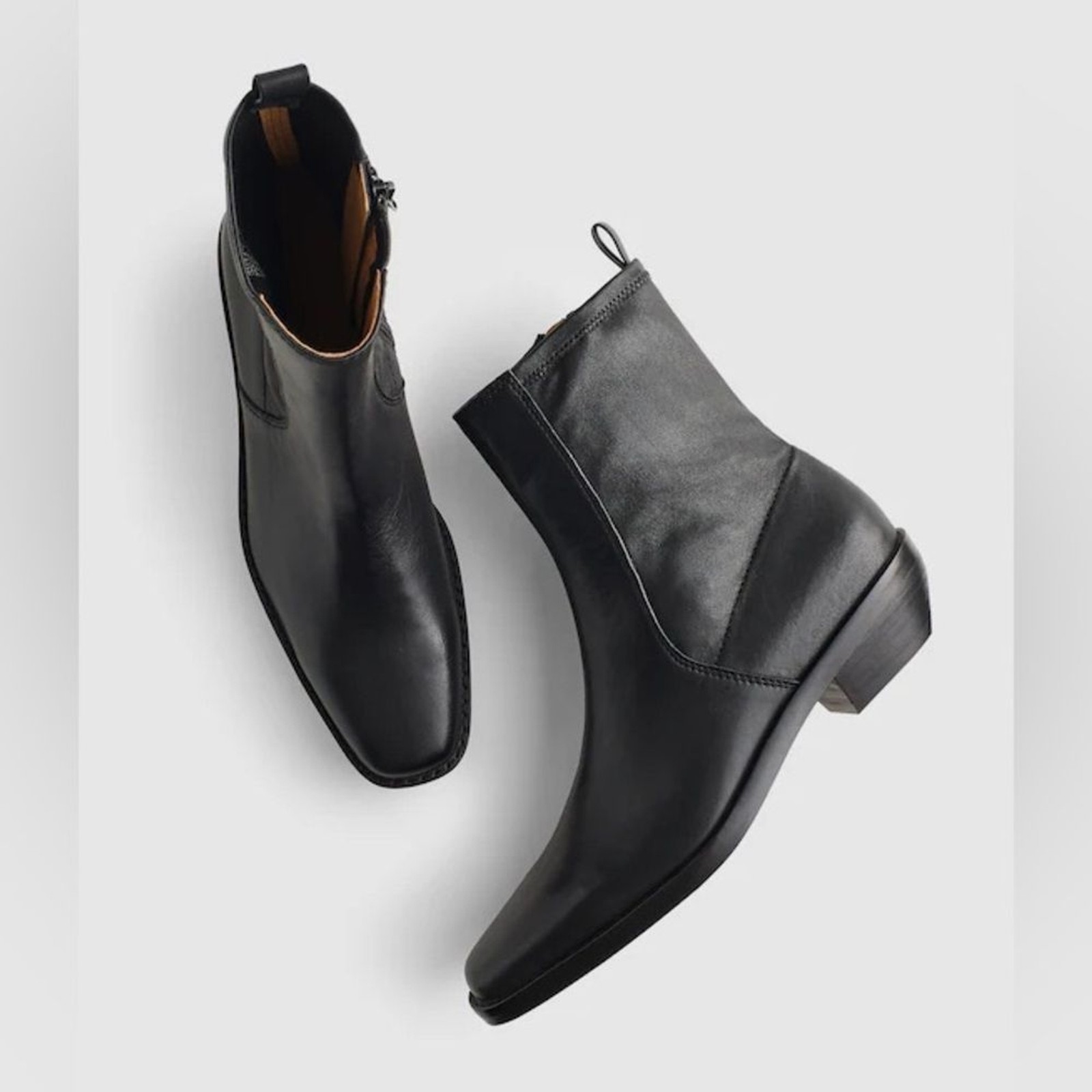 Madewell The Idris Ankle Boot in True Black Leather Size 9