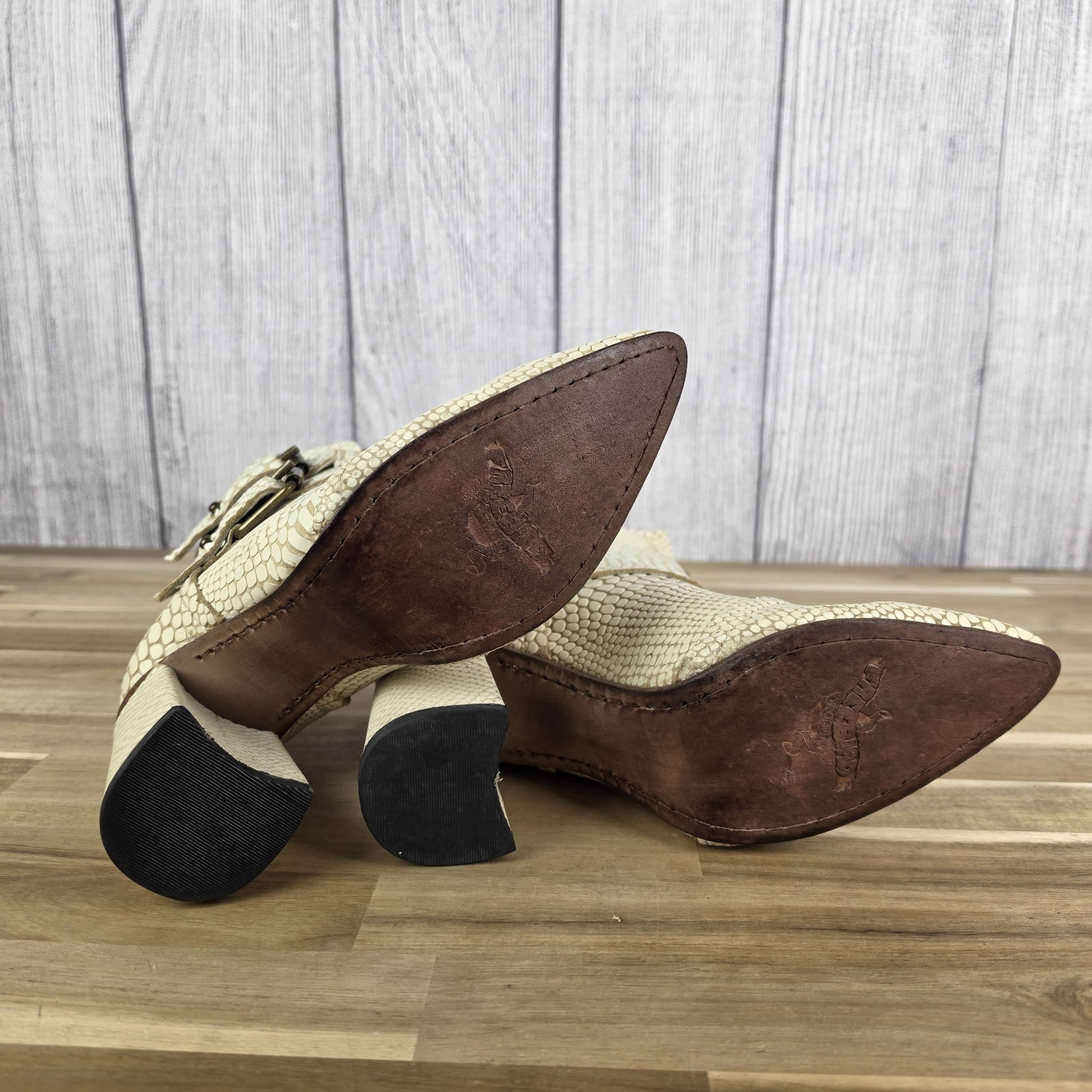 Freebird by Steven – Joey Ankle Booties in White Snake Size 10