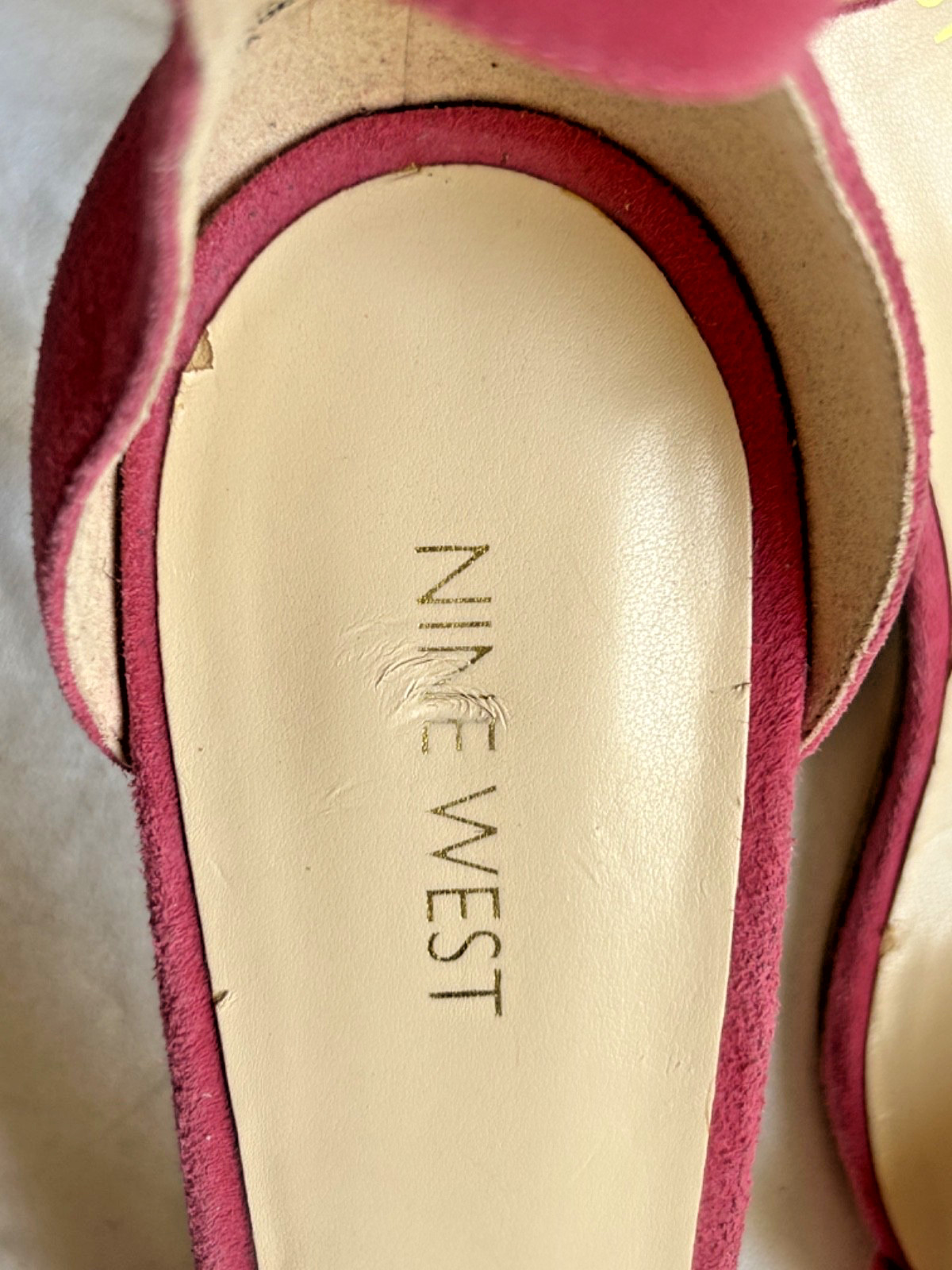NINE WEST Fuchsia Pink Leather Strapped Heels Sandal Stiletto Heel Womens 11M