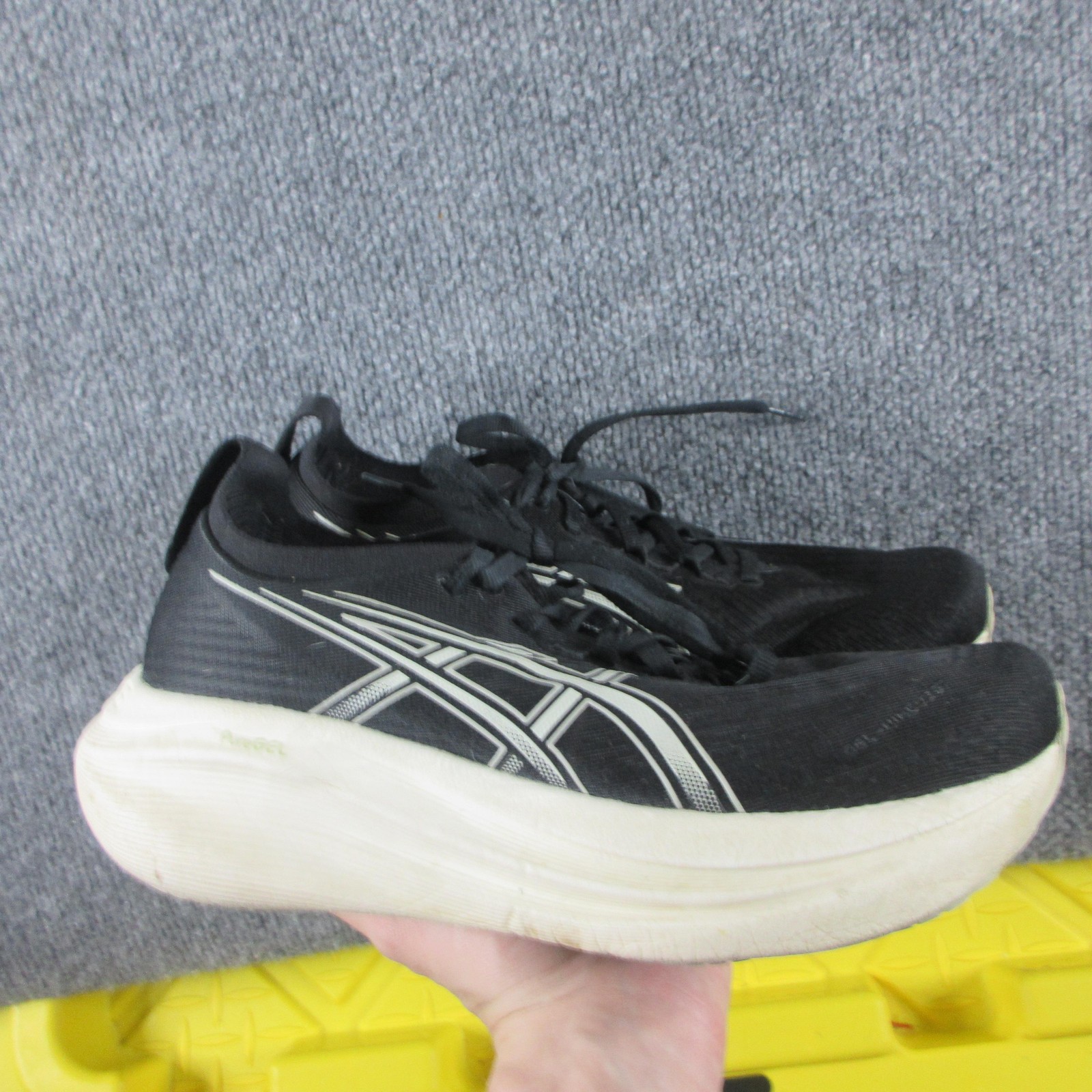 ASICS Gel-Nimbus 27 Running Shoes Womens Size 8 Black Mesh Cushioned 1012B819