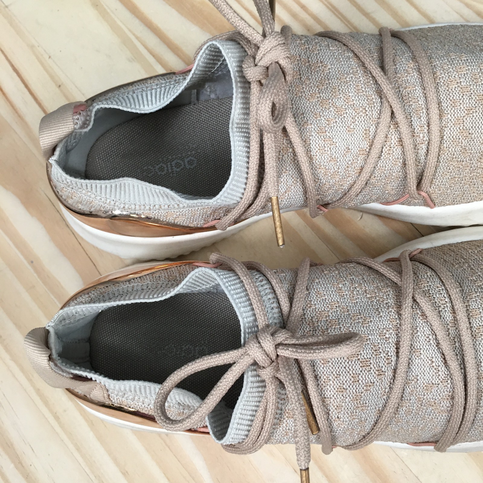 Adidas Ultimamotion Sock Sneakers Womens 10 Pale Nude Rose Gold Shoes EE9100