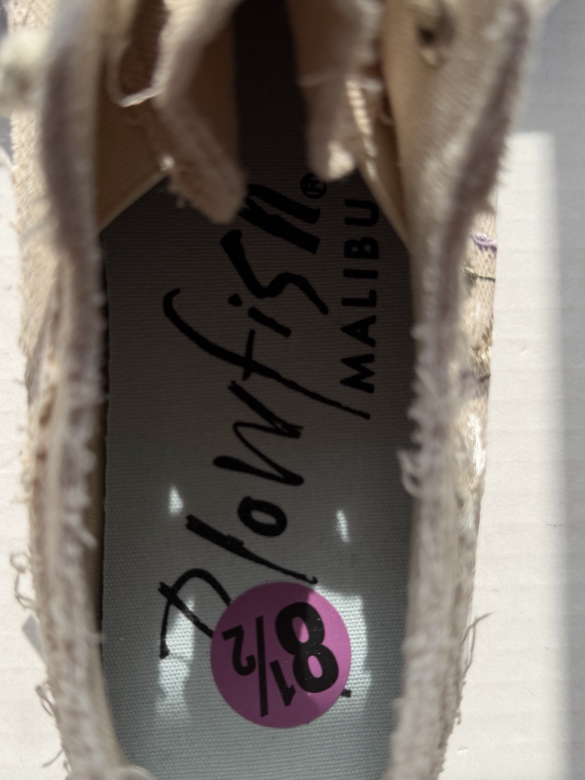 Blowfish Malibu Sadie-Sun Sneakers w/Taupe Canvas & Floral Embroidery 8.5