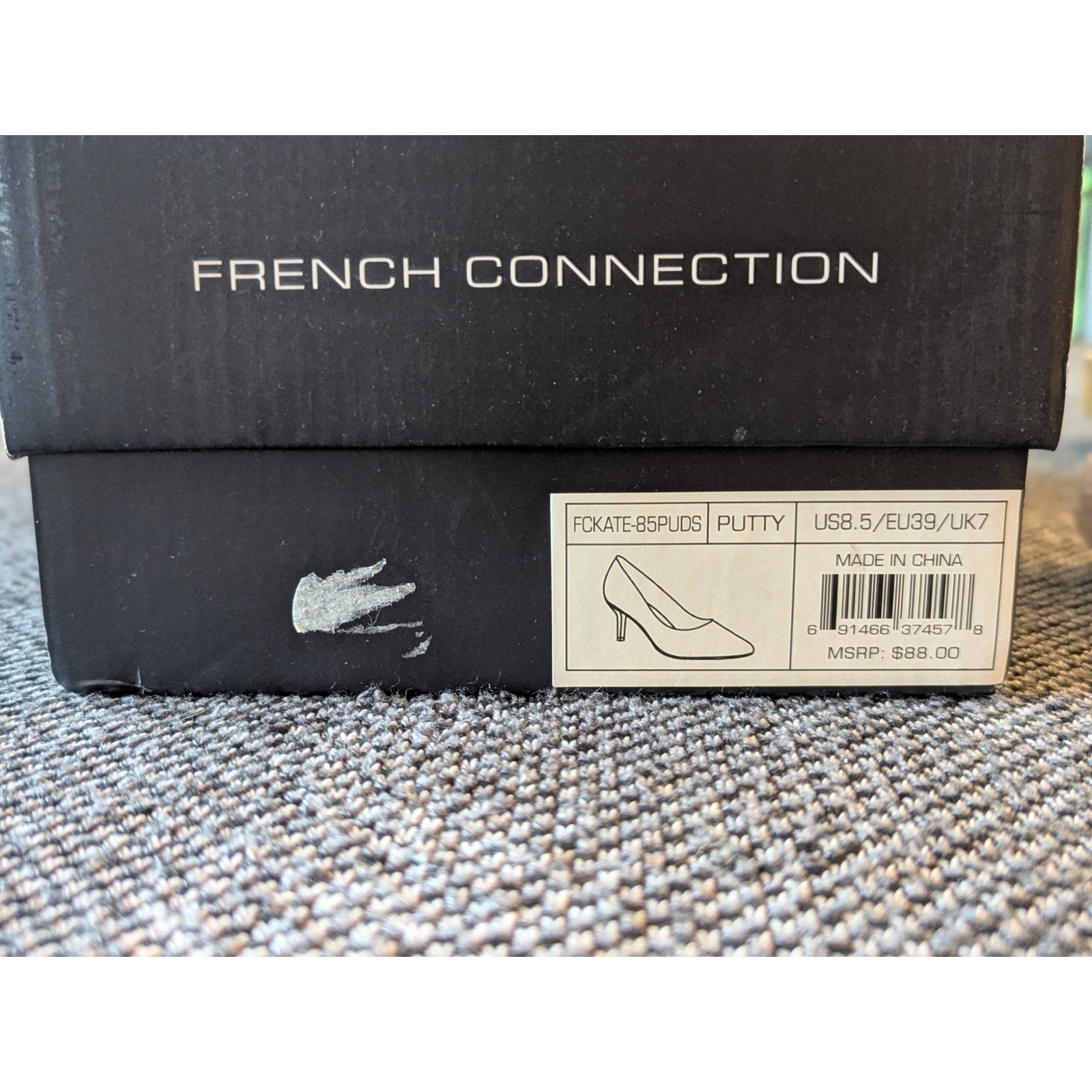 French Connection Kate Pump Putty Beige Pointed Toe Stiletto Heels US 8.5 EU 39