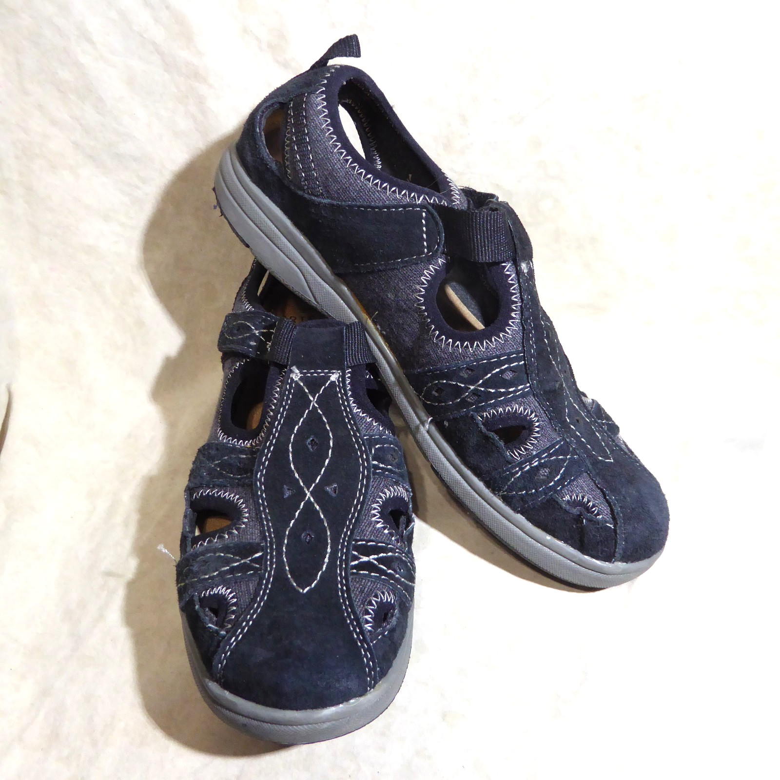 🩰 Earth Origins Strappy Mary Janes 8.5 M Black Leather; Stitched Details