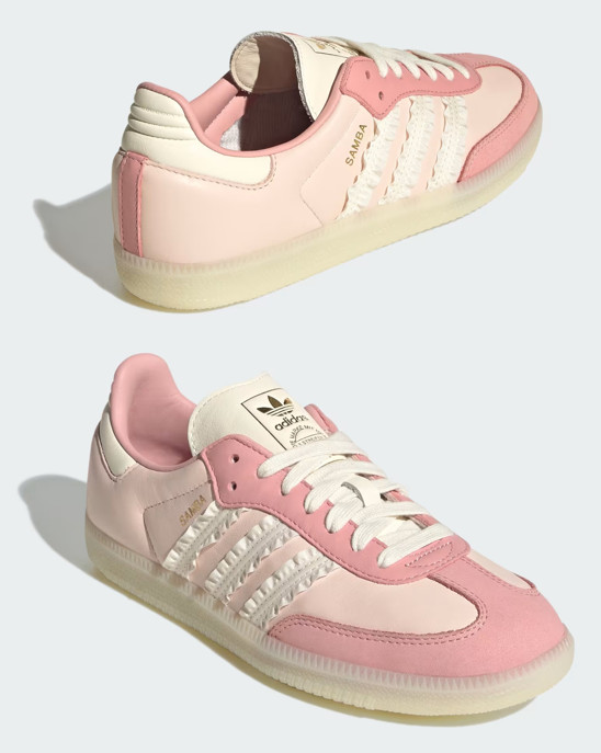 adidas Originals Samba JR8830 Ruffle Stripes Wonder Quartz White Women’s Size